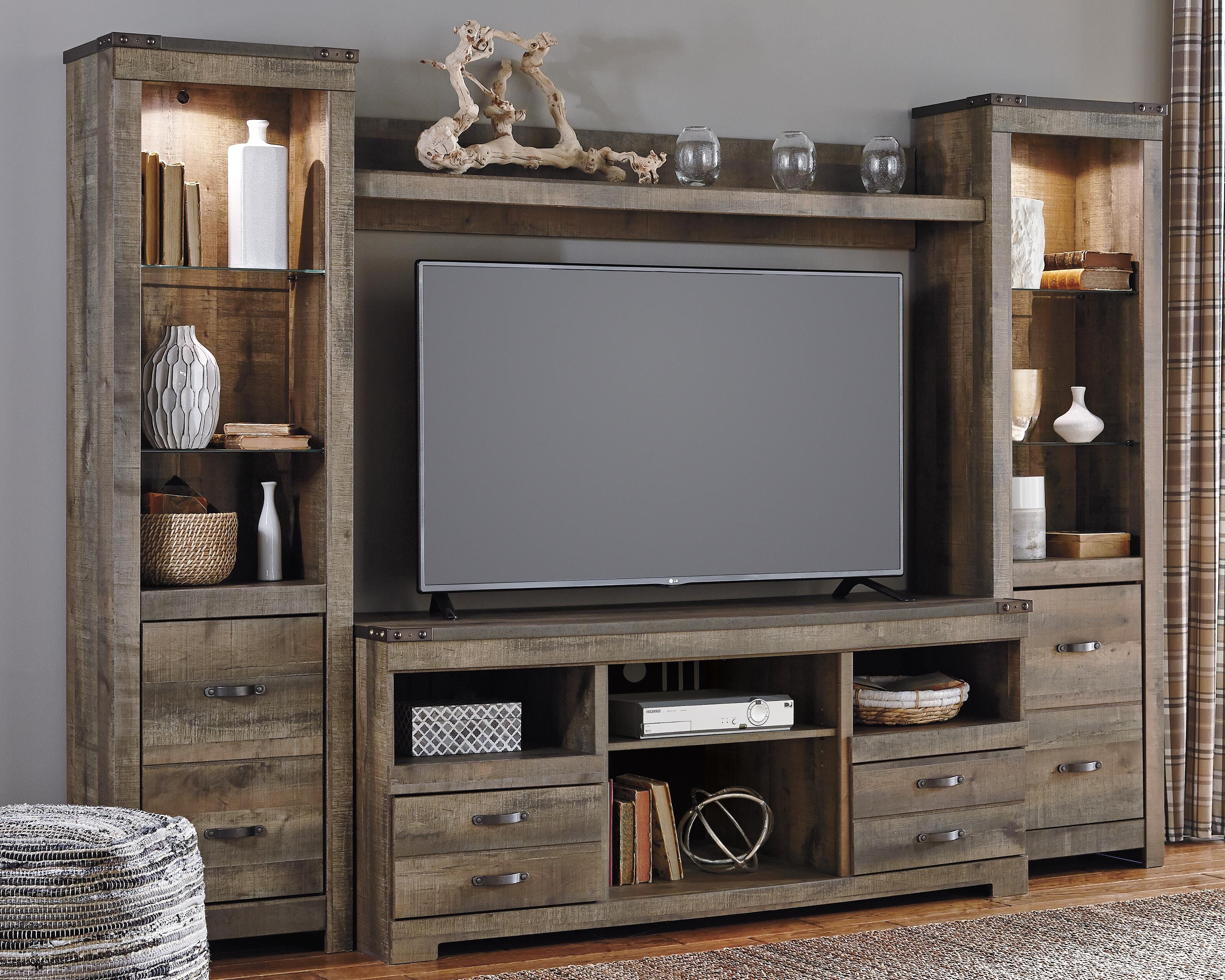 Trinell 4-Piece Entertainment Center, Brown, rollover