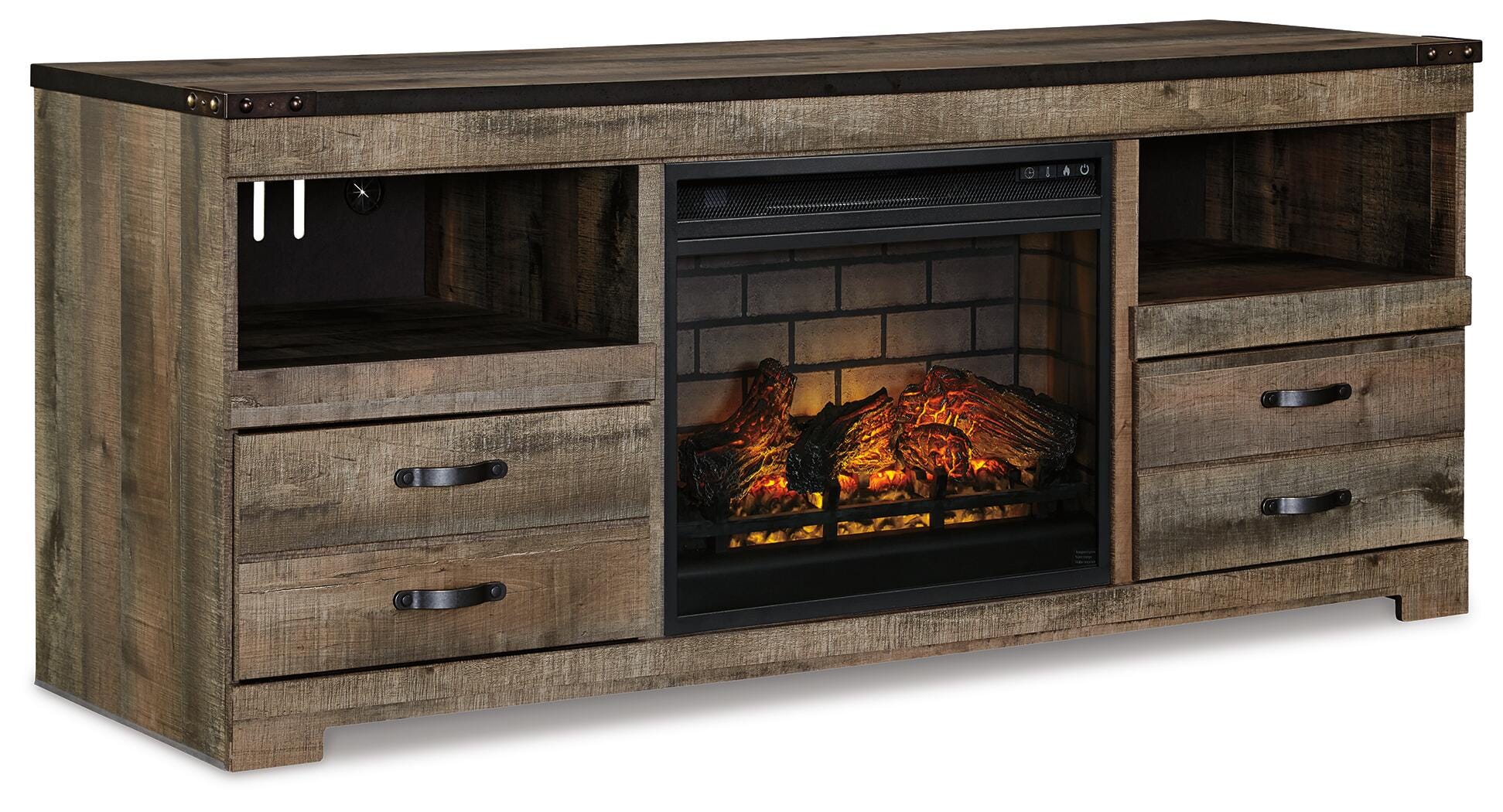 Trinell 63" TV Stand with Electric Fireplace - image 2