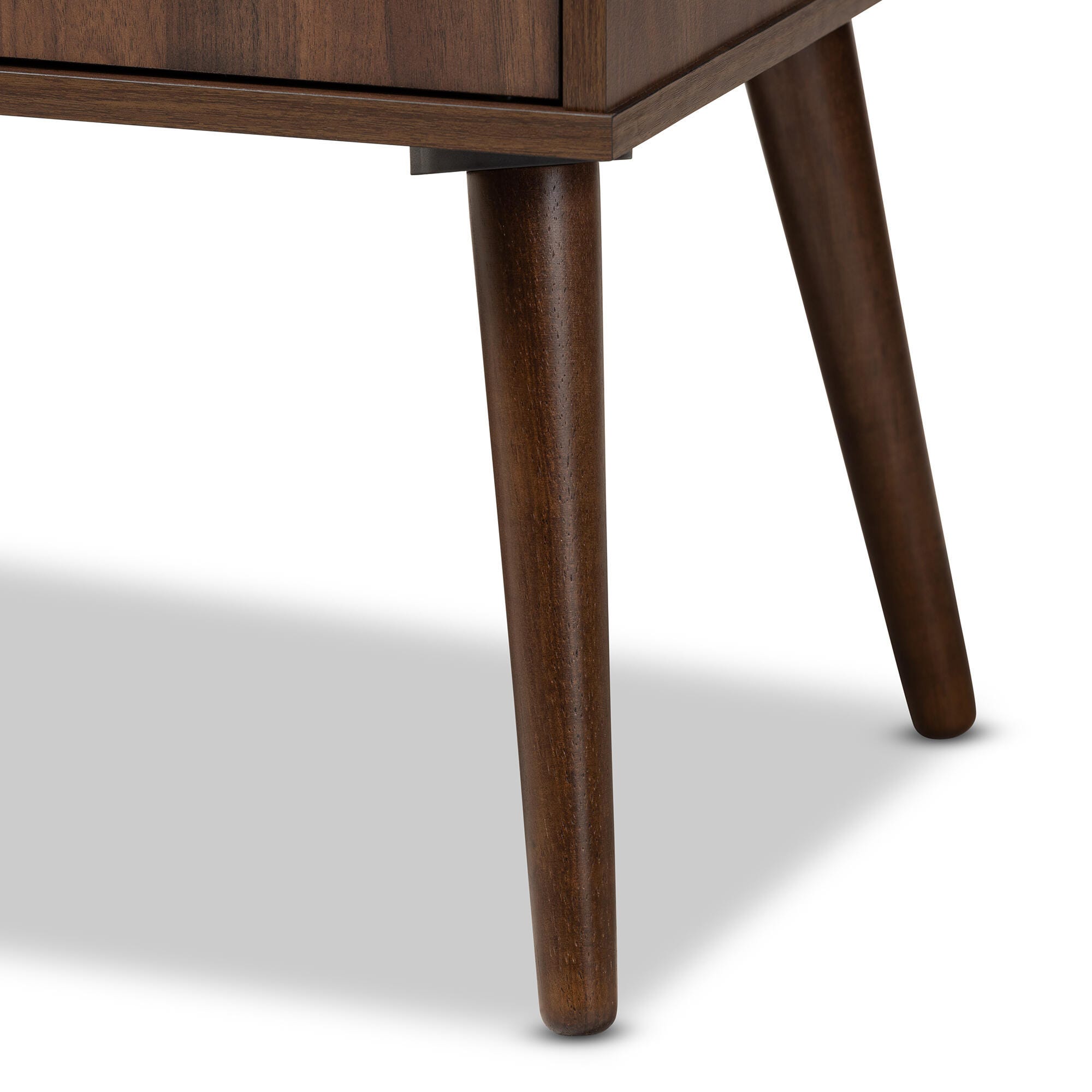 Baxton Studio Alard Walnut Brown 2-Door Wood TV Stand, , large