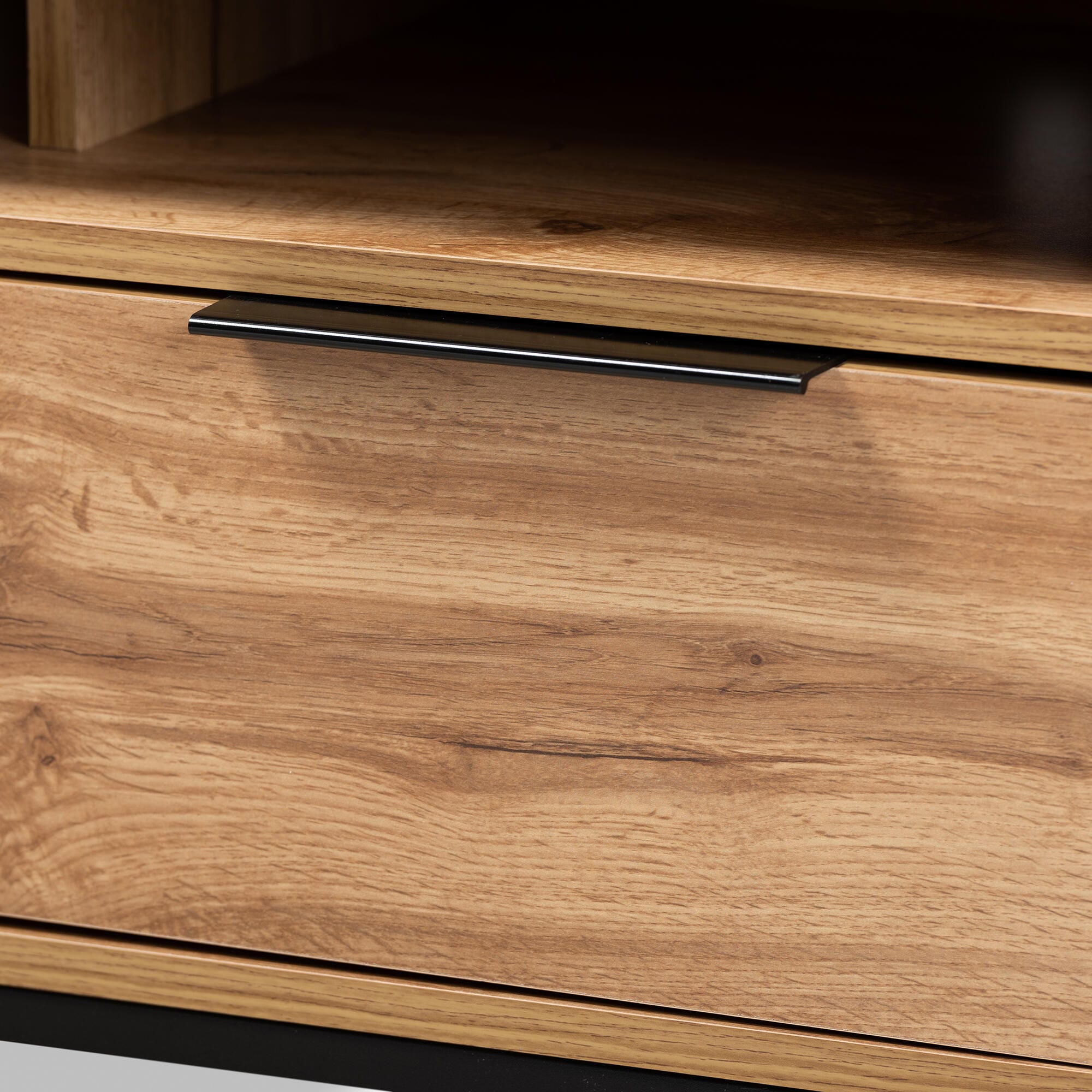 Baxton Studio Reid Industrial Oak Finished Wood 2-Drawer TV Stand, , large