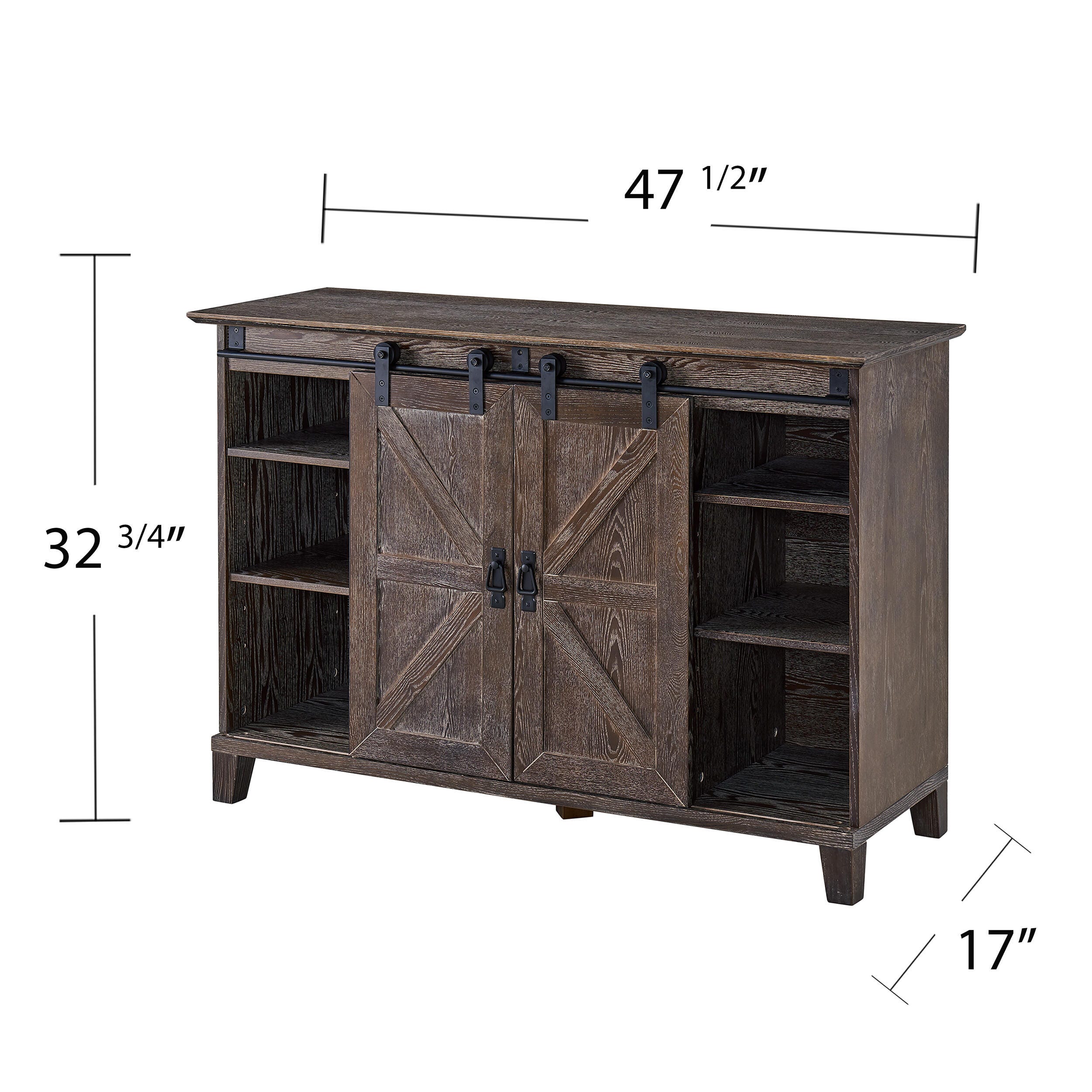 Southern Enterprises Massen Barn Door TV Stand, , large