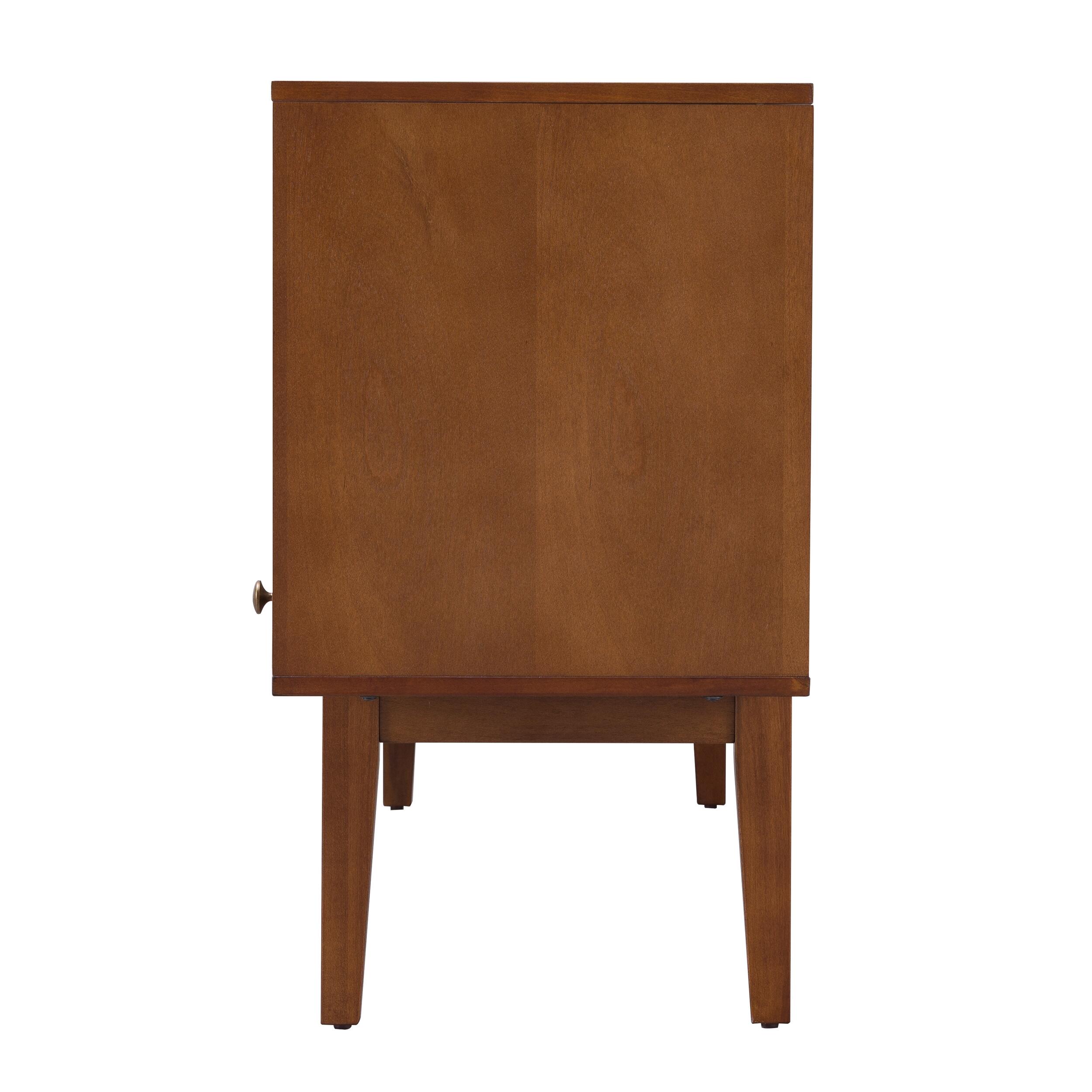 Southern Enterprises 70" Simms Midcentury Modern Media Console, Brown, large