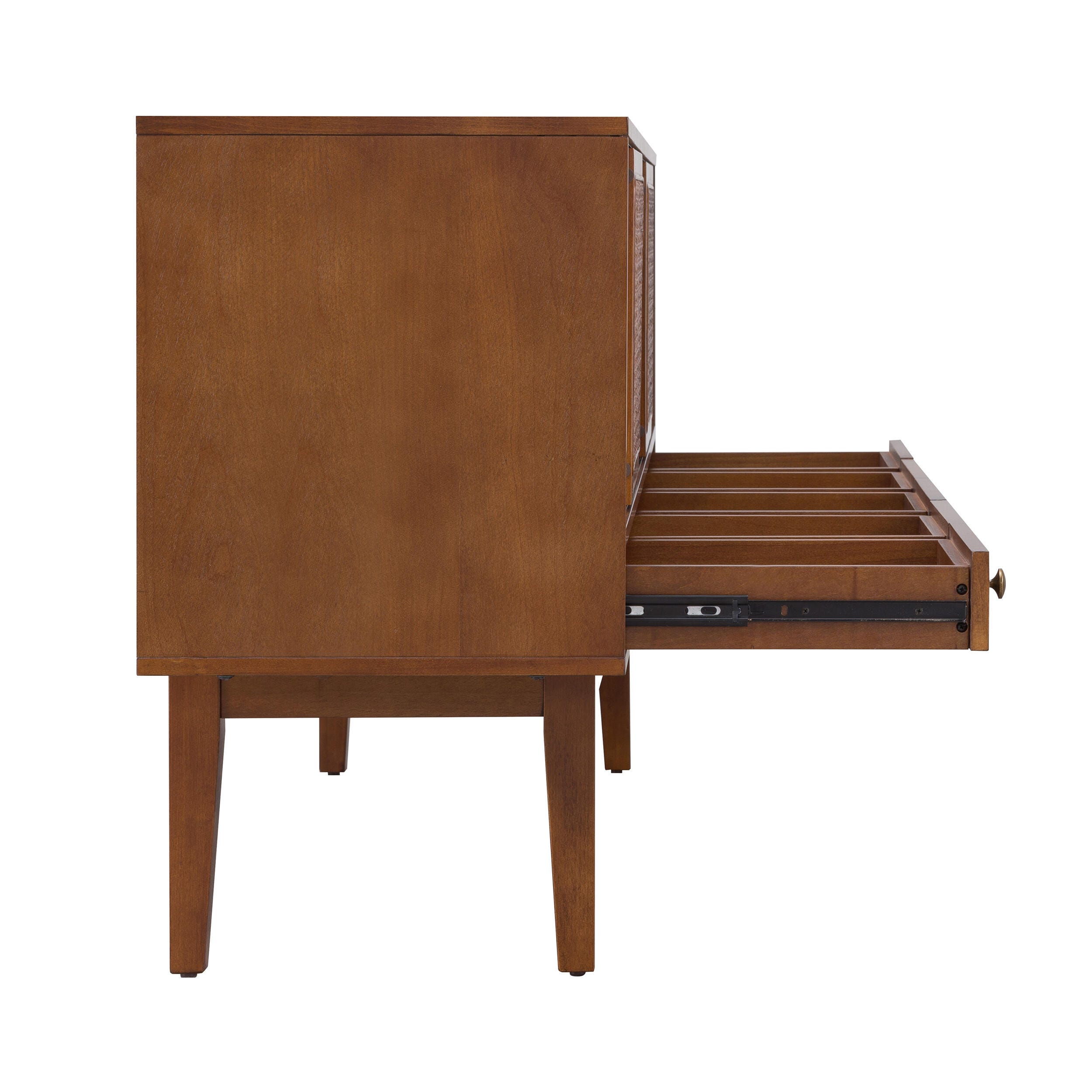 Southern Enterprises 70" Simms Midcentury Modern Media Console, Brown, large