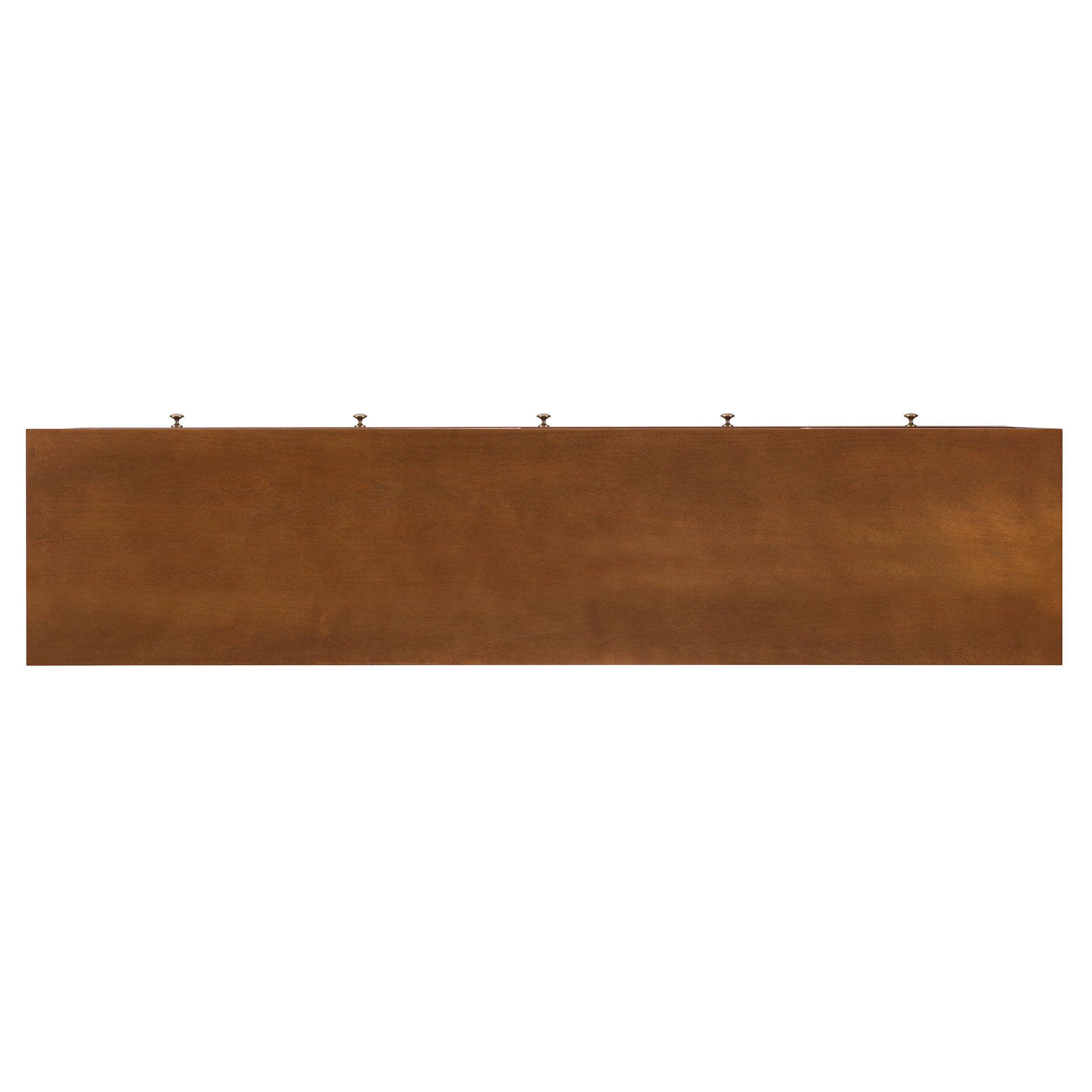 Southern Enterprises 70" Simms Midcentury Modern Media Console, Brown, large