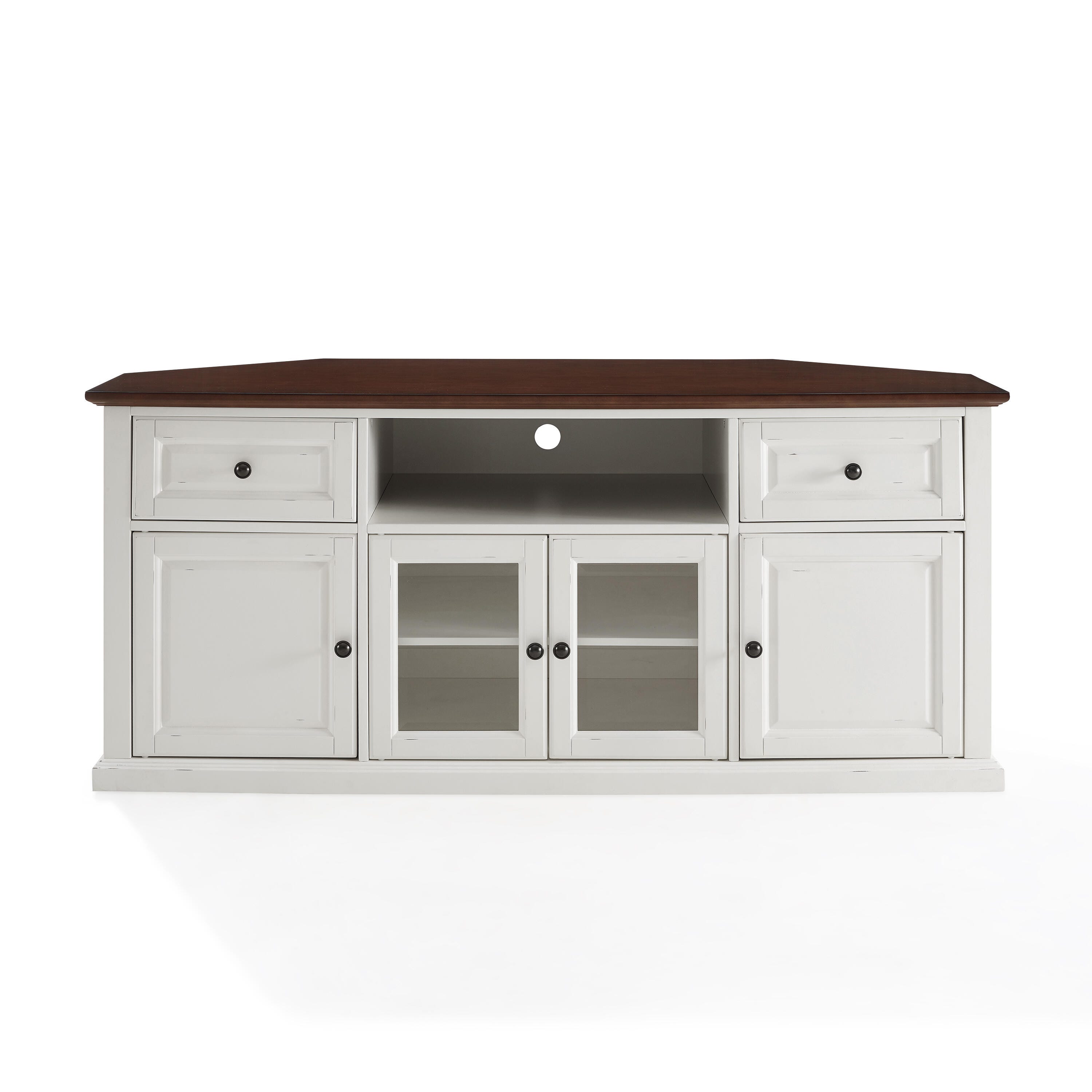 Crosley 60" Corner Tv Stand, White, large
