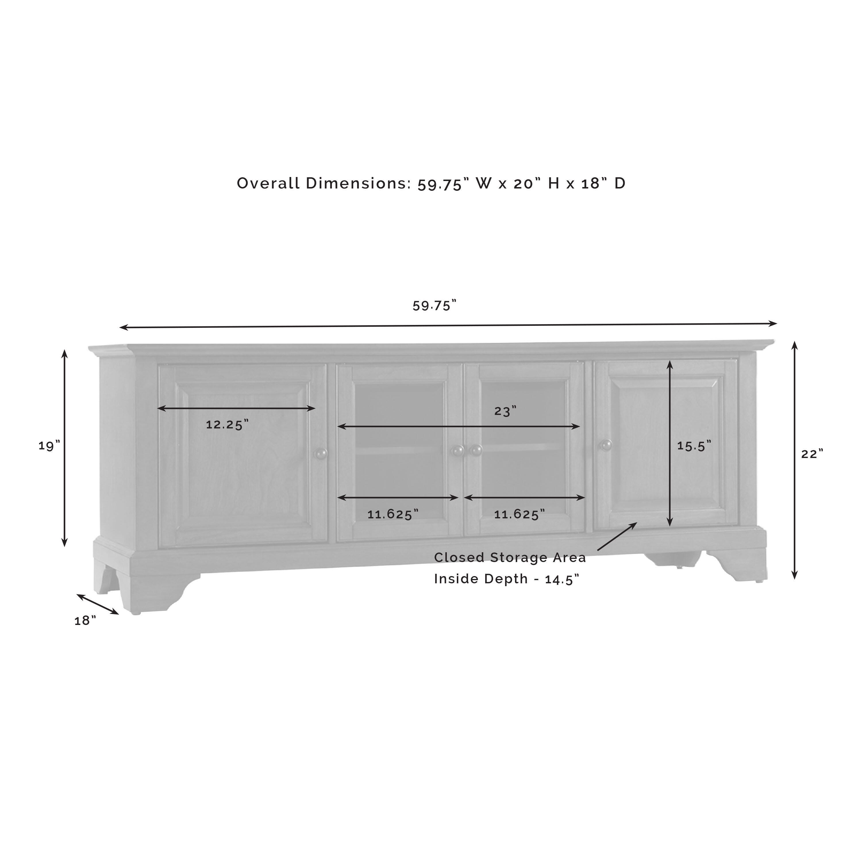 Crosley Lafayette 60" Low Profile Tv Stand, Dark Brown, large