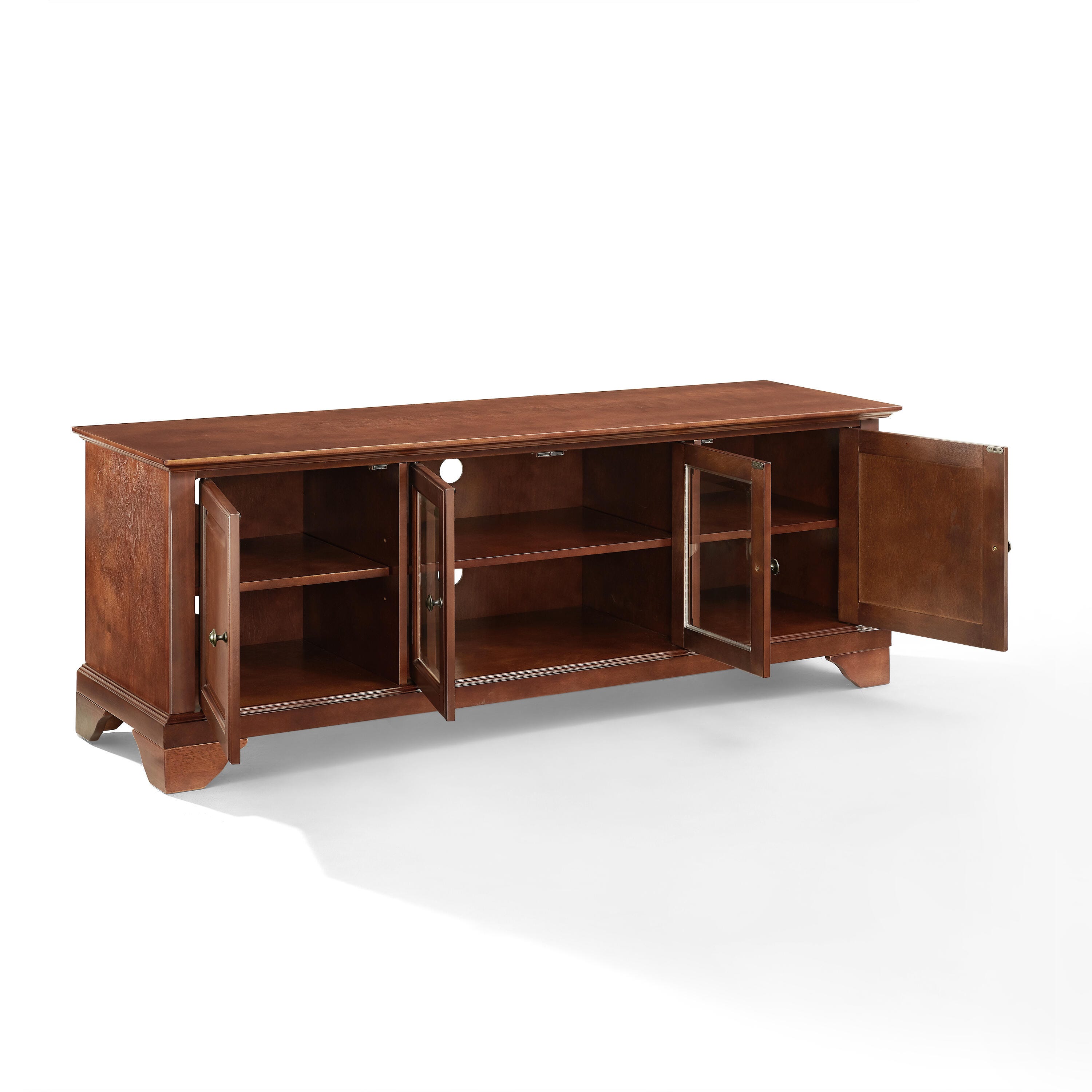 Crosley Lafayette 60" Low Profile Tv Stand, Dark Brown, large