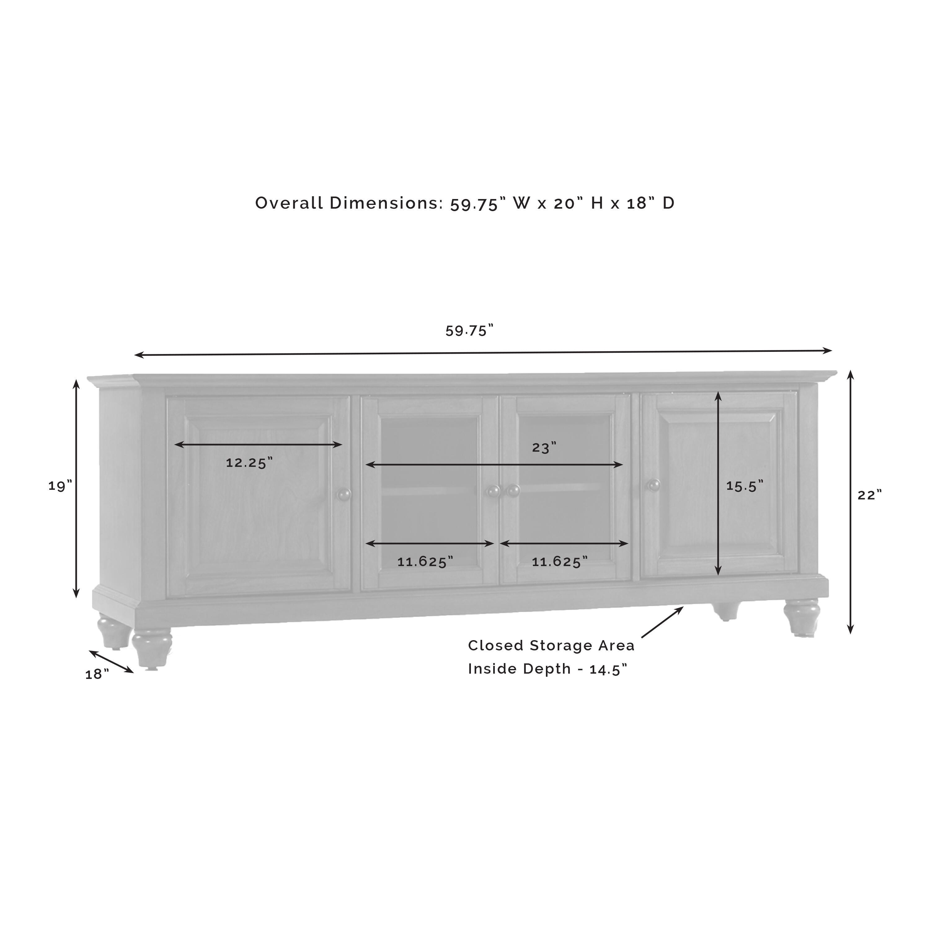 Crosley Cambridge 60" Low Profile Tv Stand, Dark Brown, large