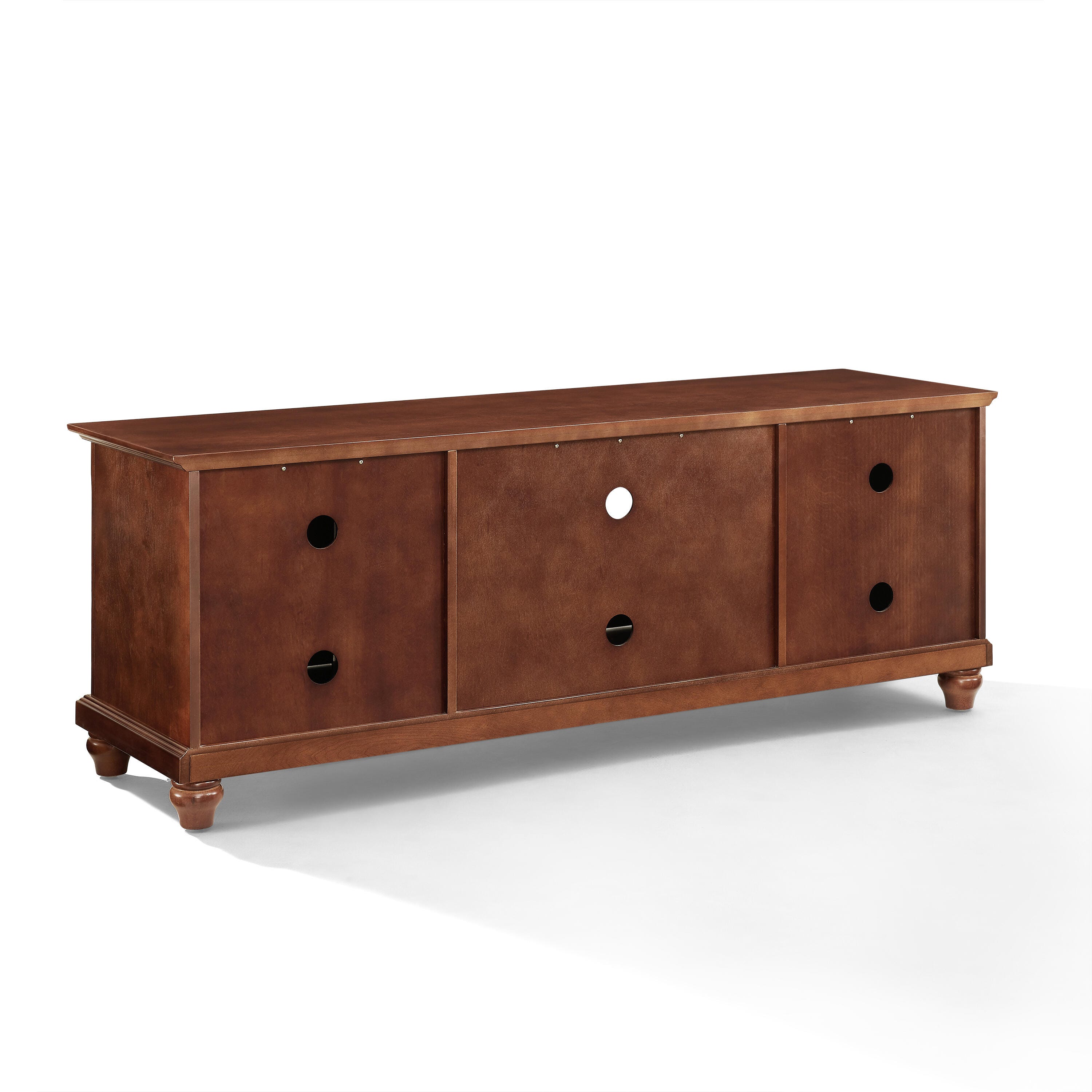 Crosley Cambridge 60" Low Profile Tv Stand, Dark Brown, large