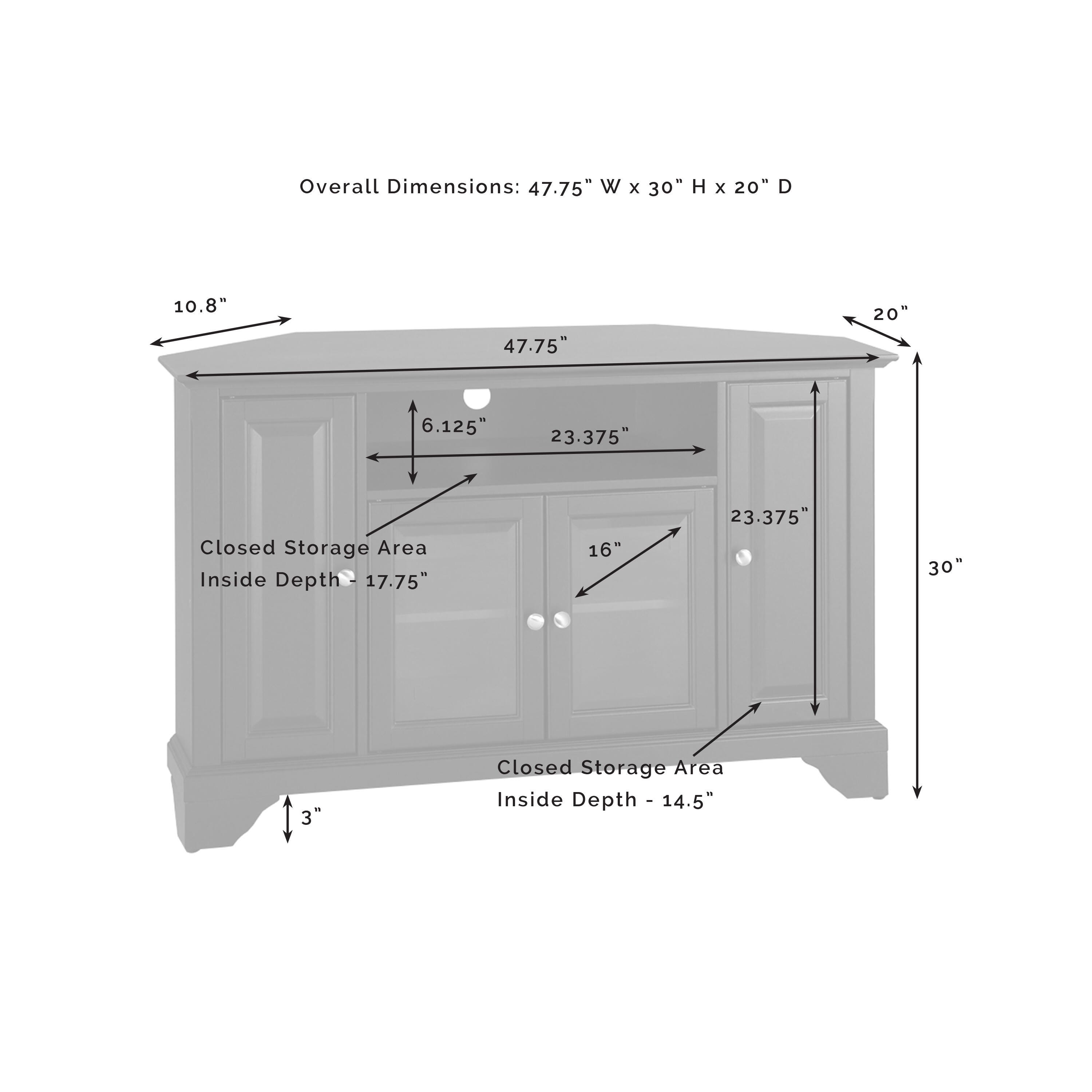 Crosley Lafayette 48" Corner Tv Stand, Dark Brown, large