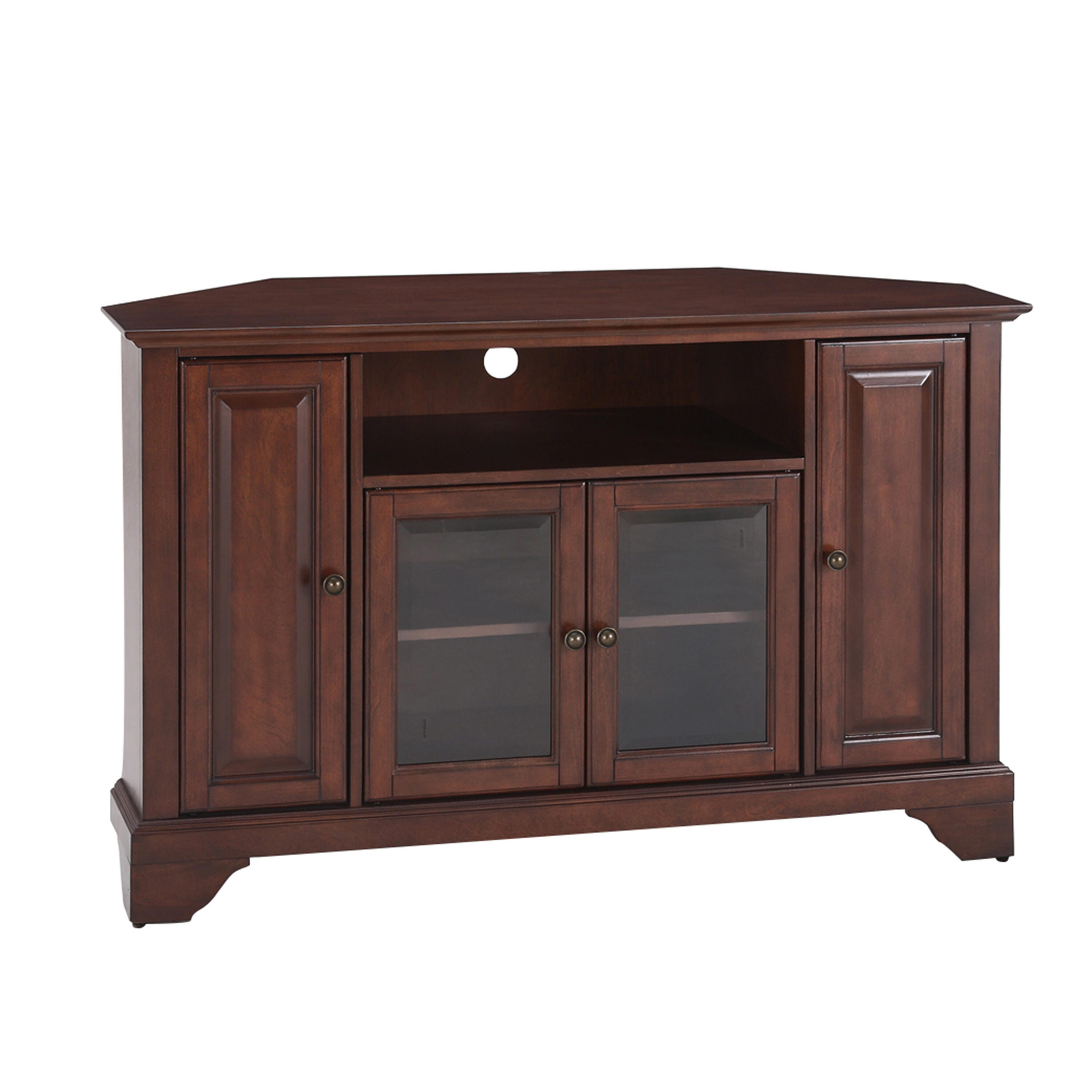 Crosley Lafayette 48" Corner Tv Stand, Dark Brown, large