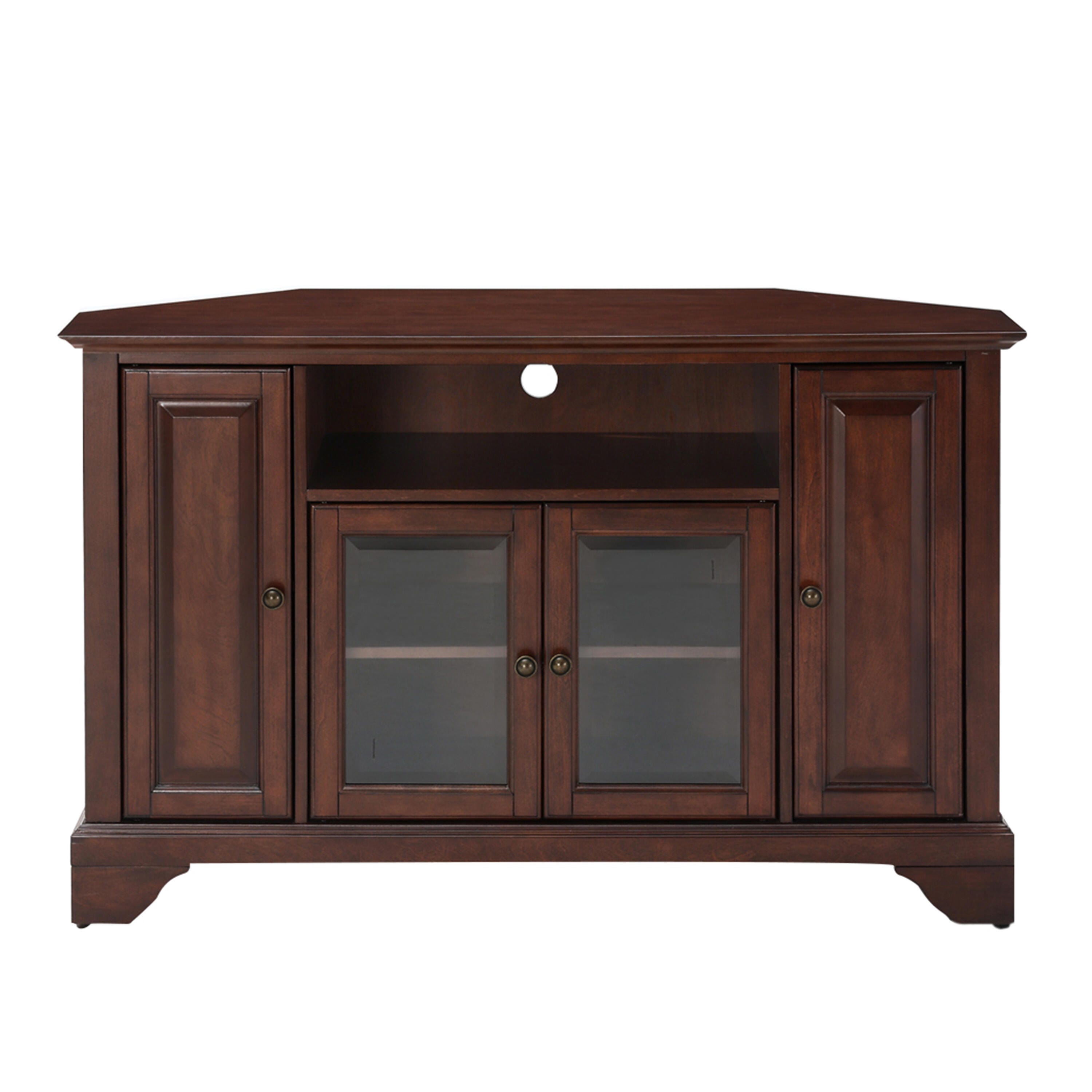 Crosley Lafayette 48" Corner Tv Stand, Dark Brown, large