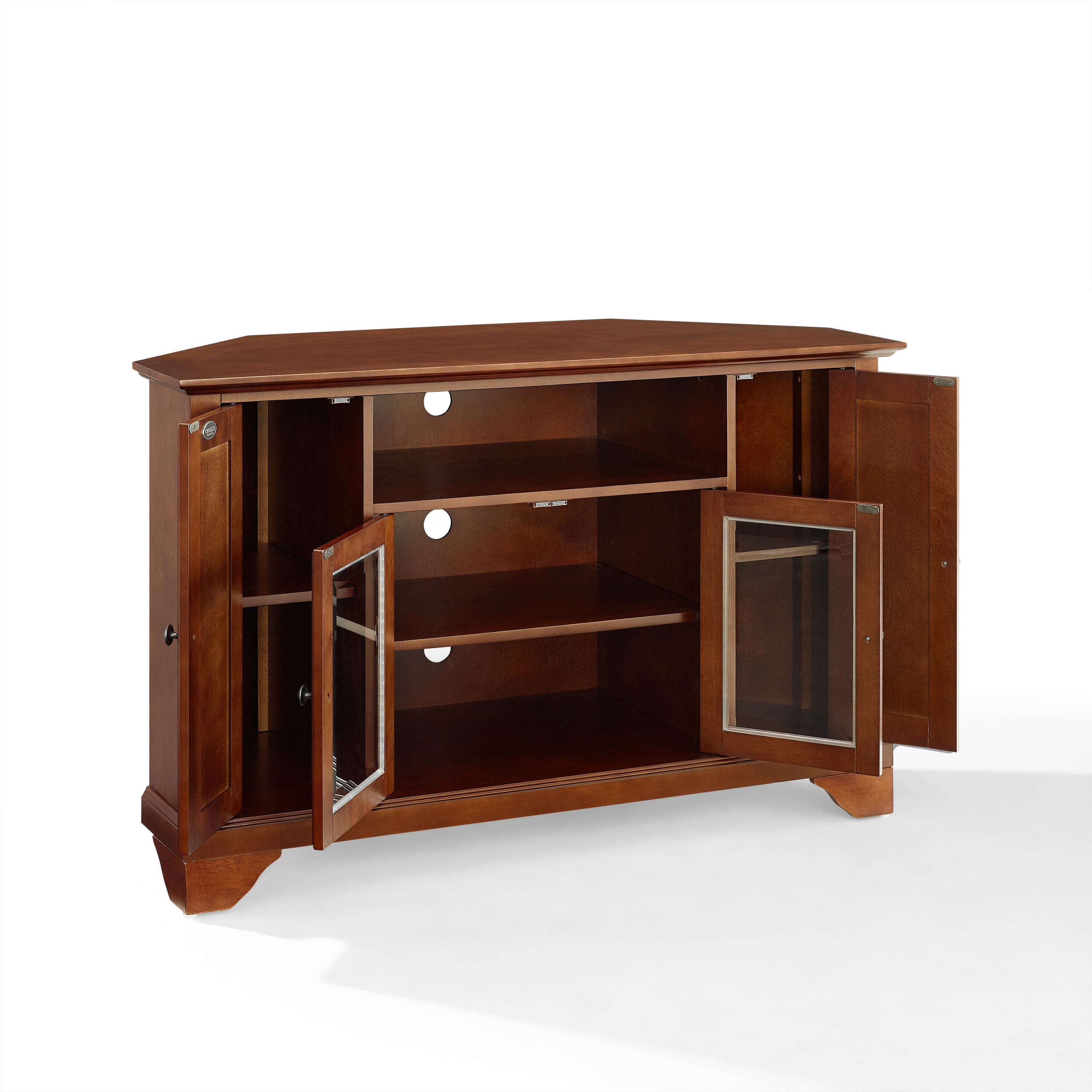Crosley Lafayette 48" Corner Tv Stand, Dark Brown, large