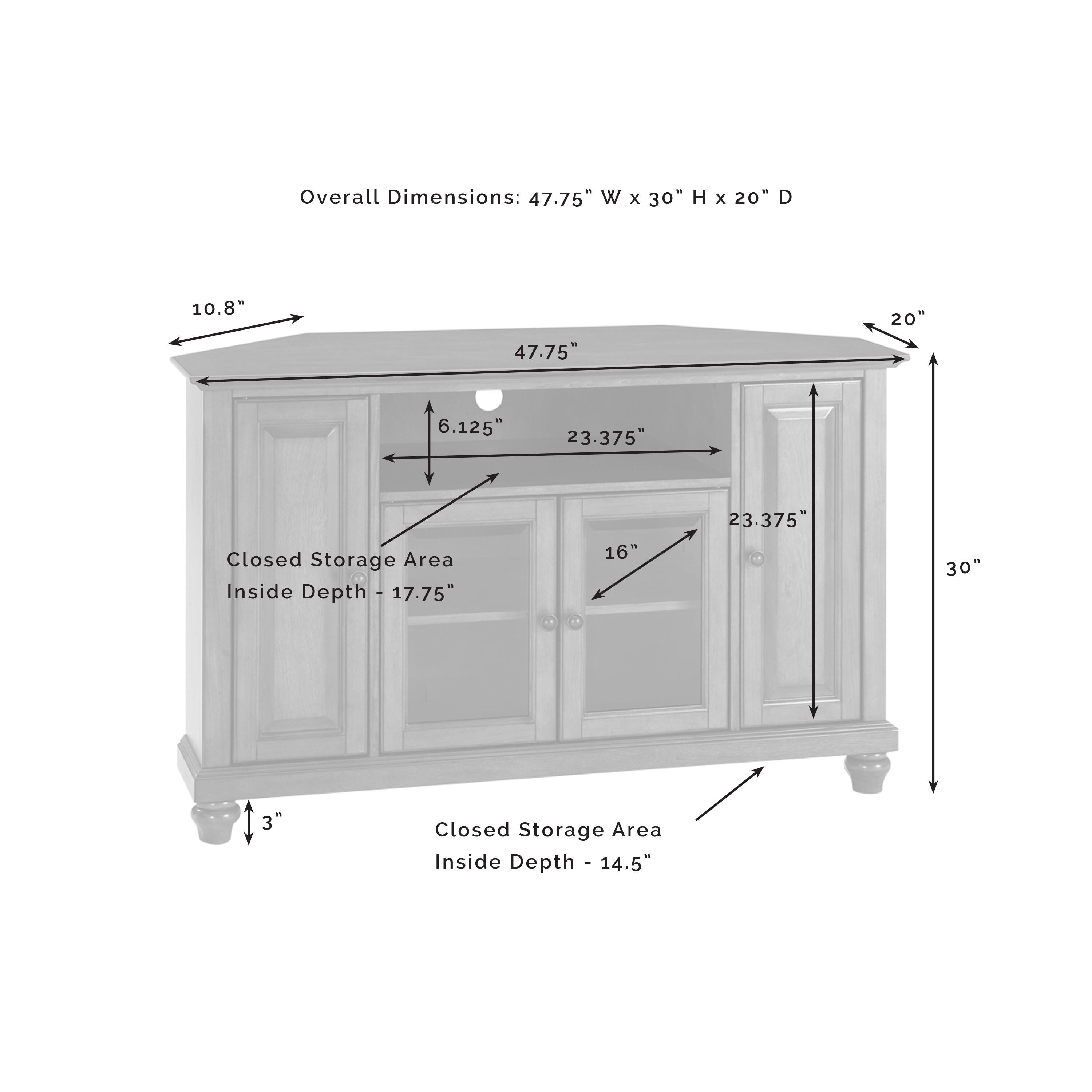 Crosley Cambridge 48" Corner Tv Stand, Dark Brown, large