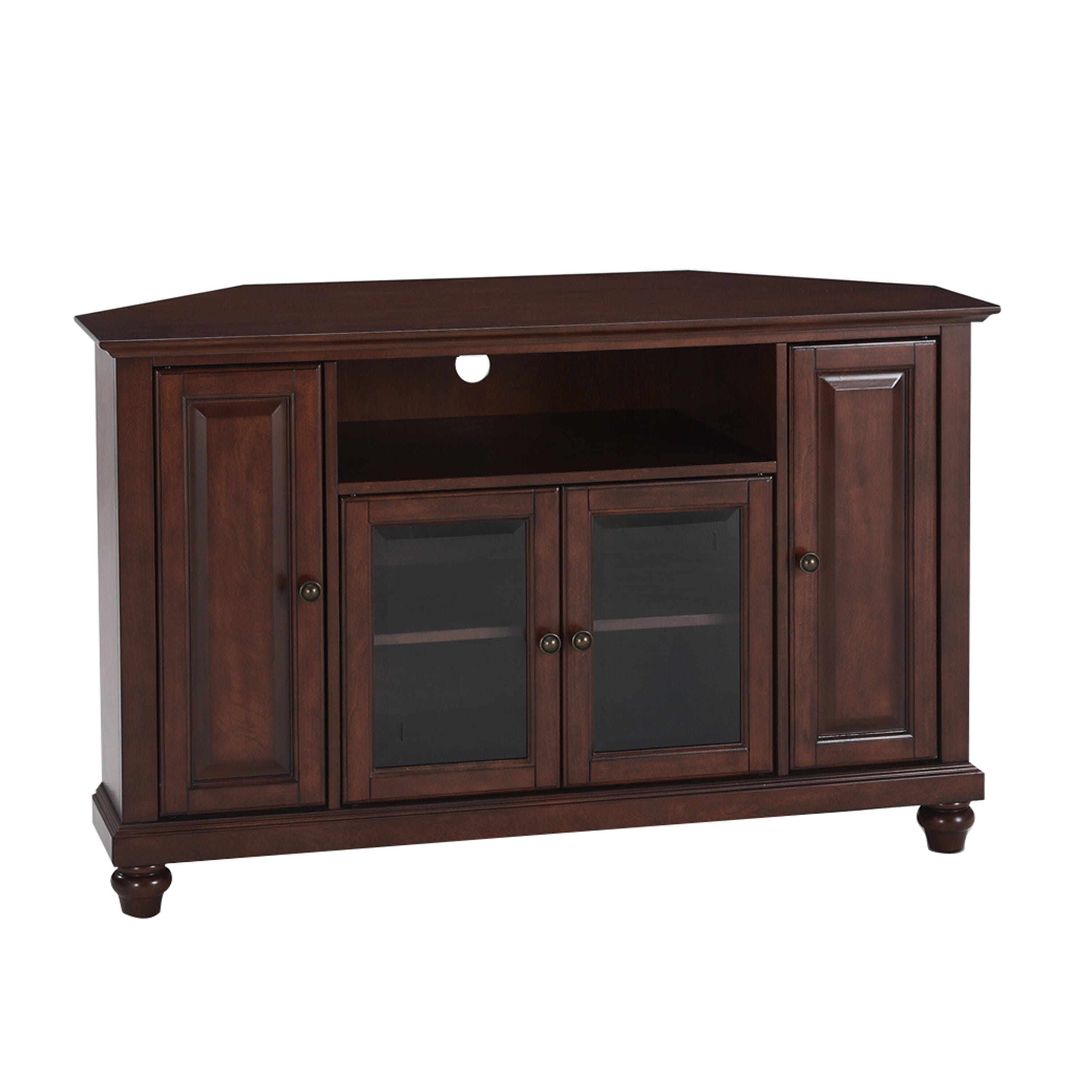 Crosley Cambridge 48" Corner Tv Stand, Dark Brown, large