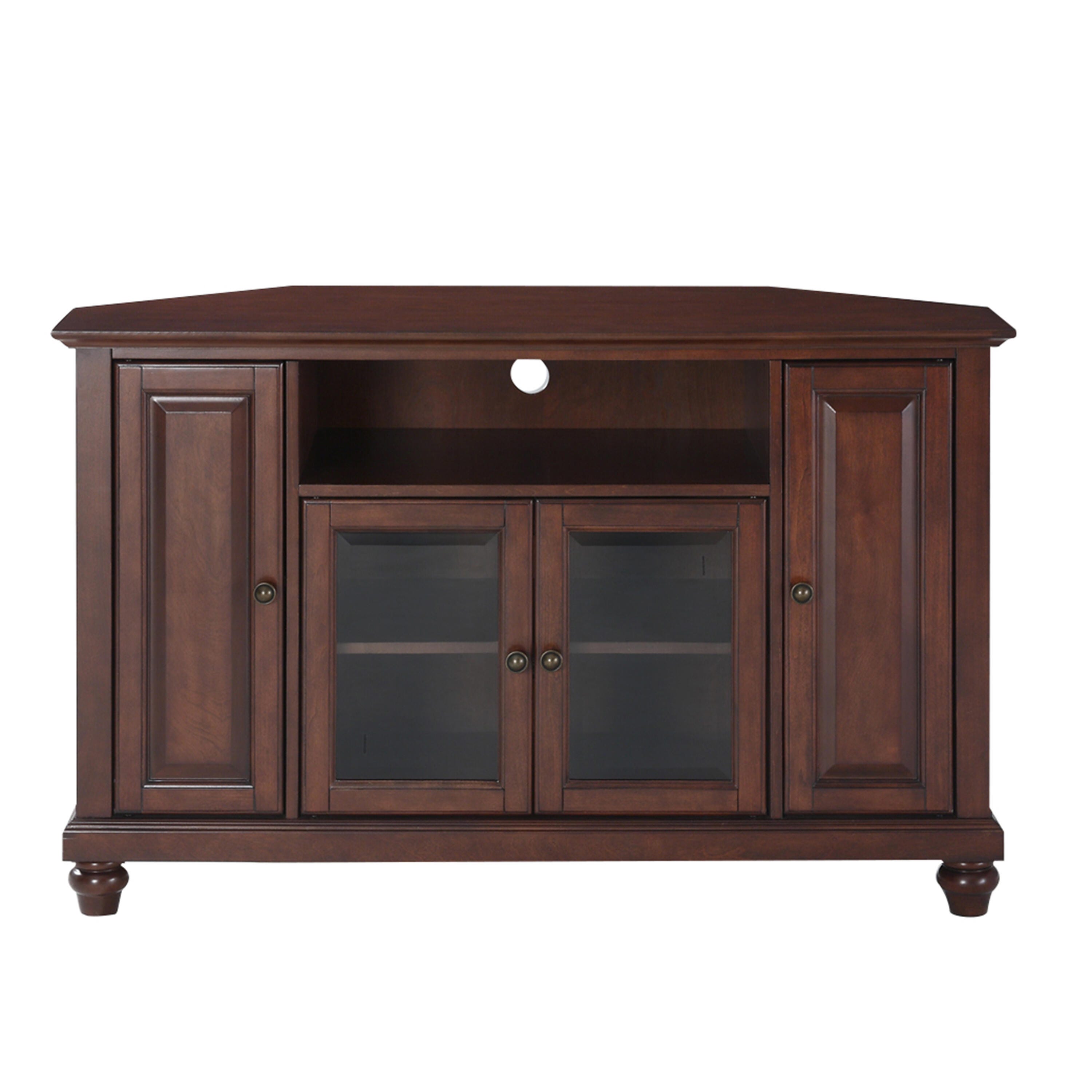 Crosley Cambridge 48" Corner Tv Stand, Dark Brown, large