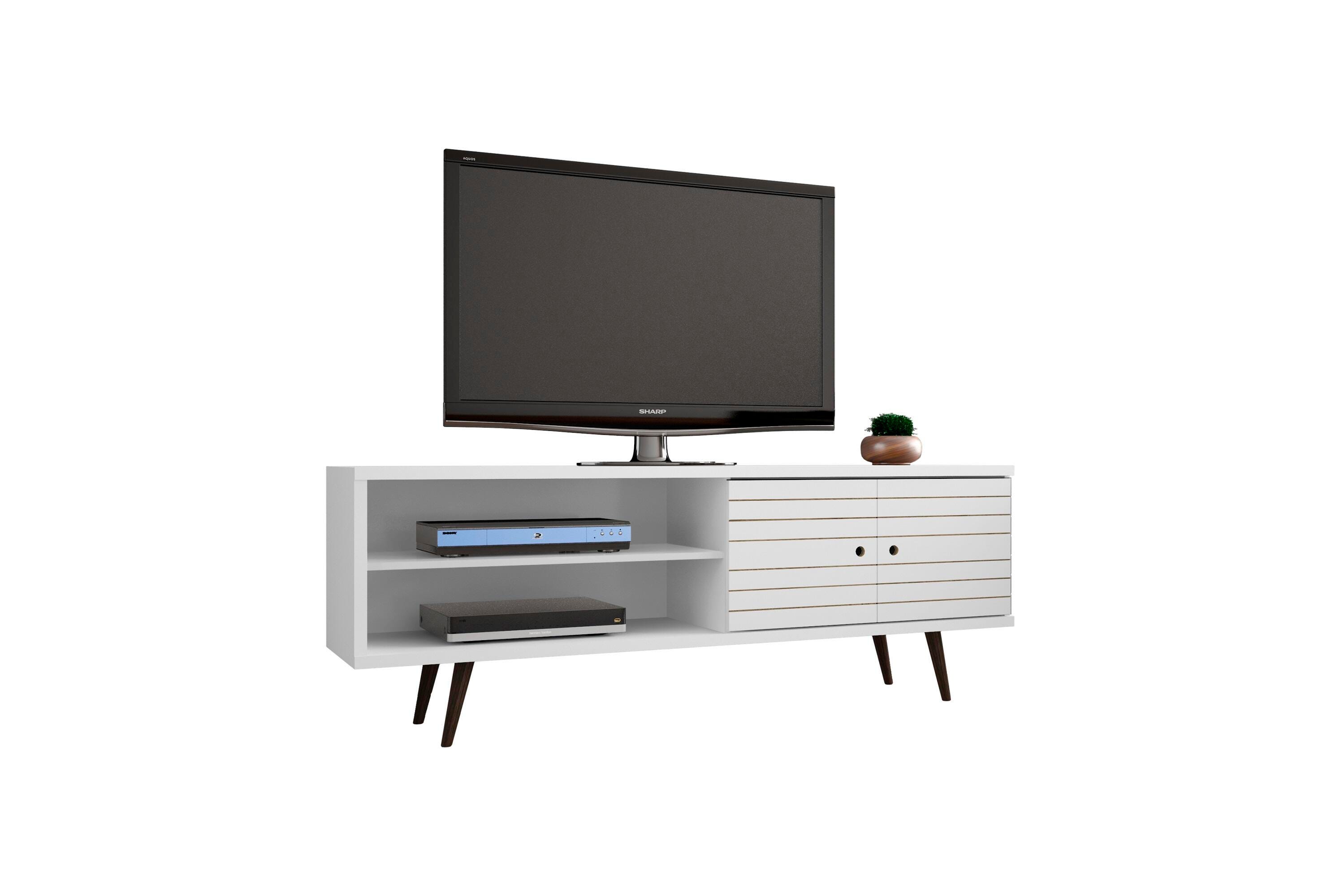 Manhattan Comfort Liberty 62.99" TV Stand in White, White, large