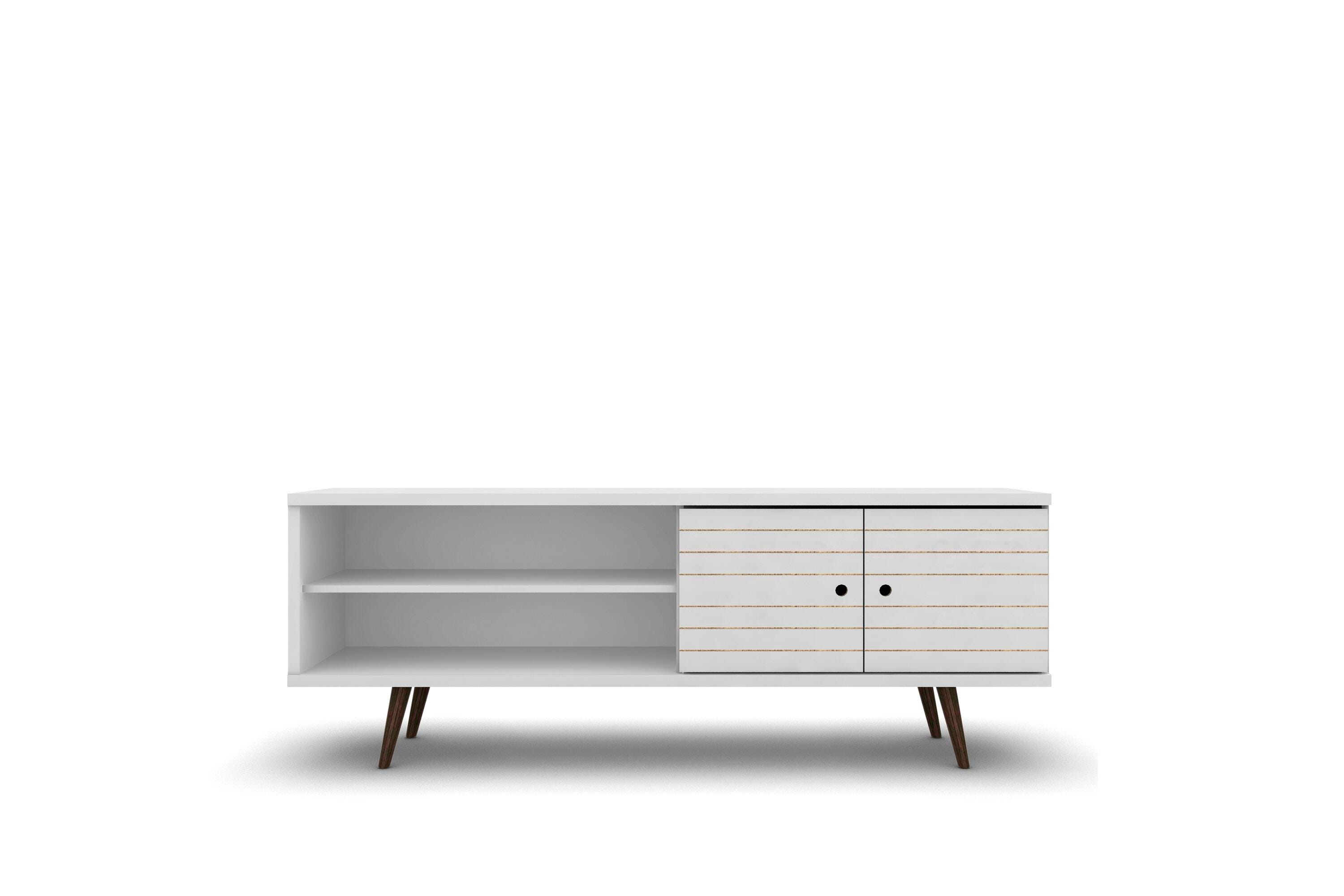 Manhattan Comfort Liberty 62.99" TV Stand in White, White, large