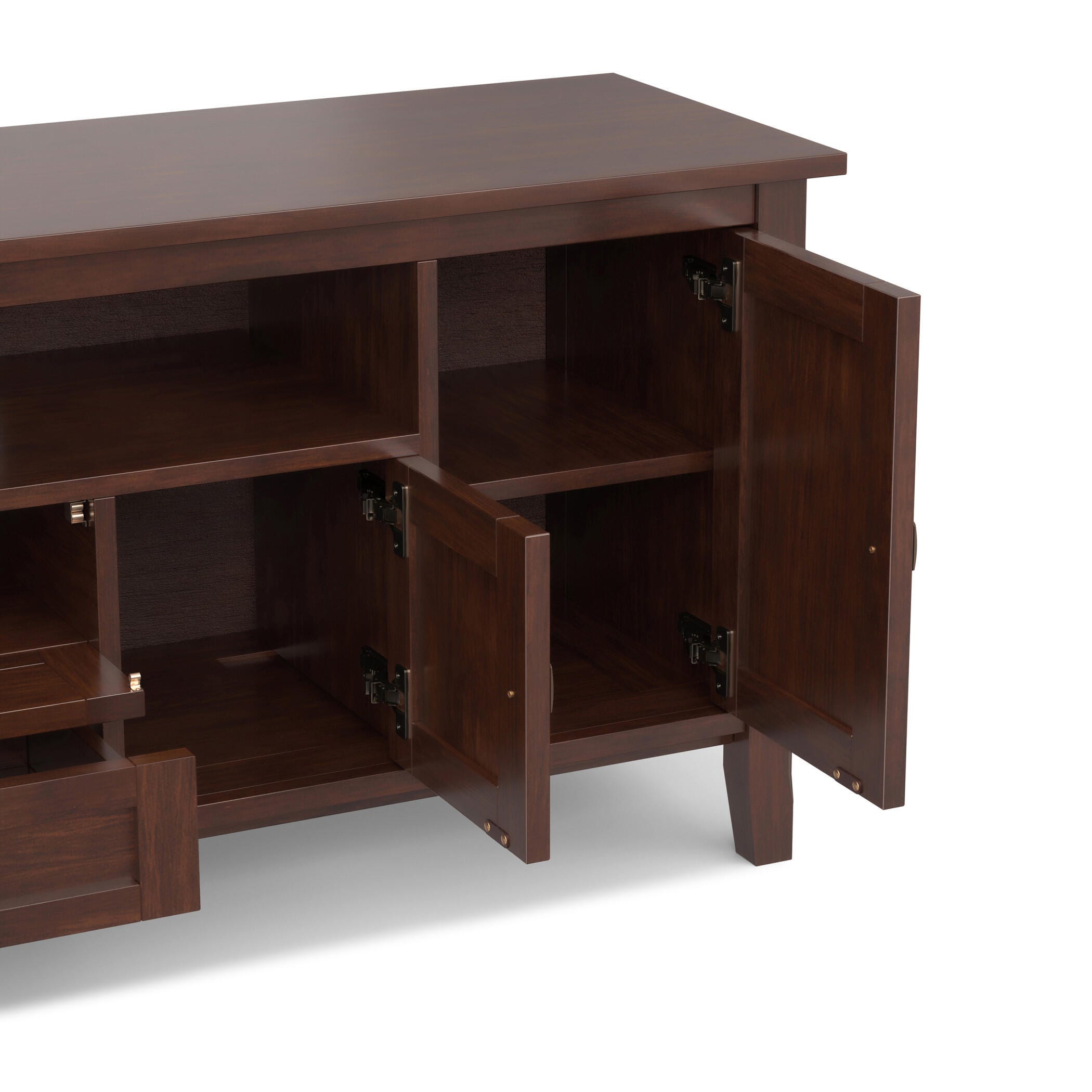 Solid Wood 72" Rustic TV Stand, Brown, large