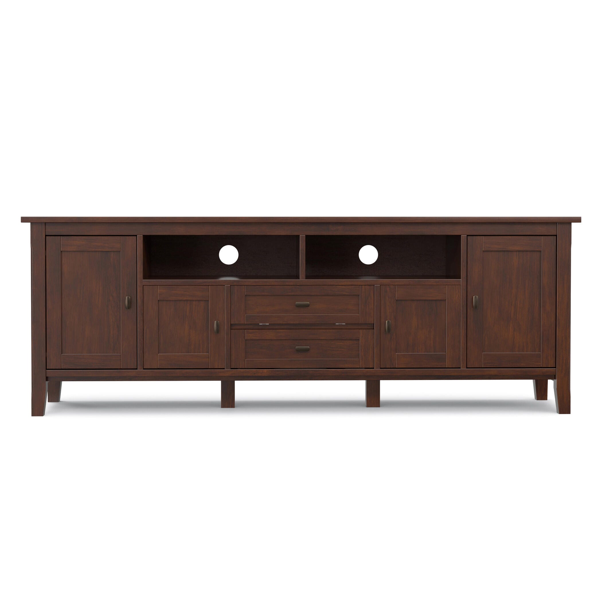 Solid Wood 72" Rustic TV Stand, Brown, large