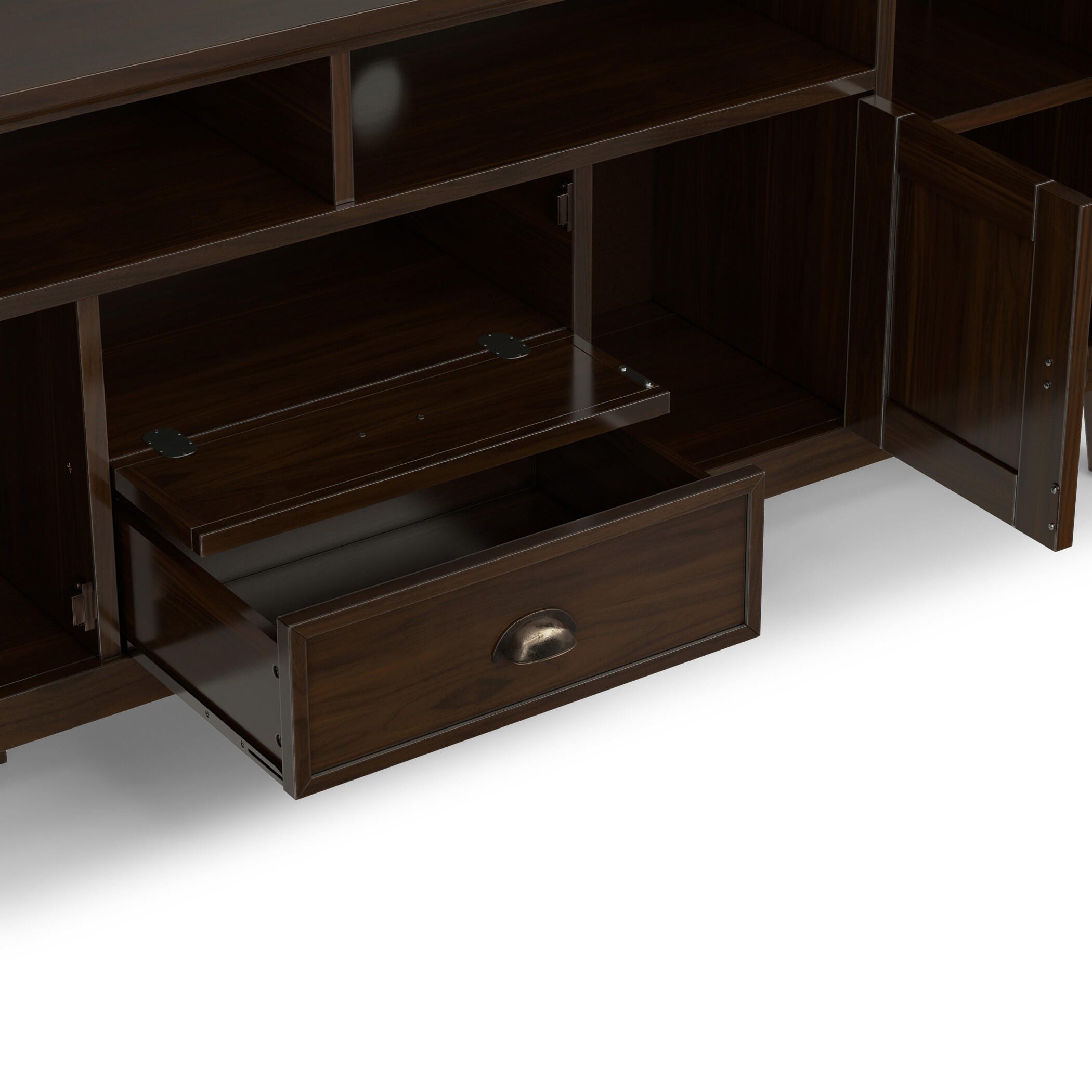 Redmond Solid Wood 72" Rustic TV Stand, Brown, large