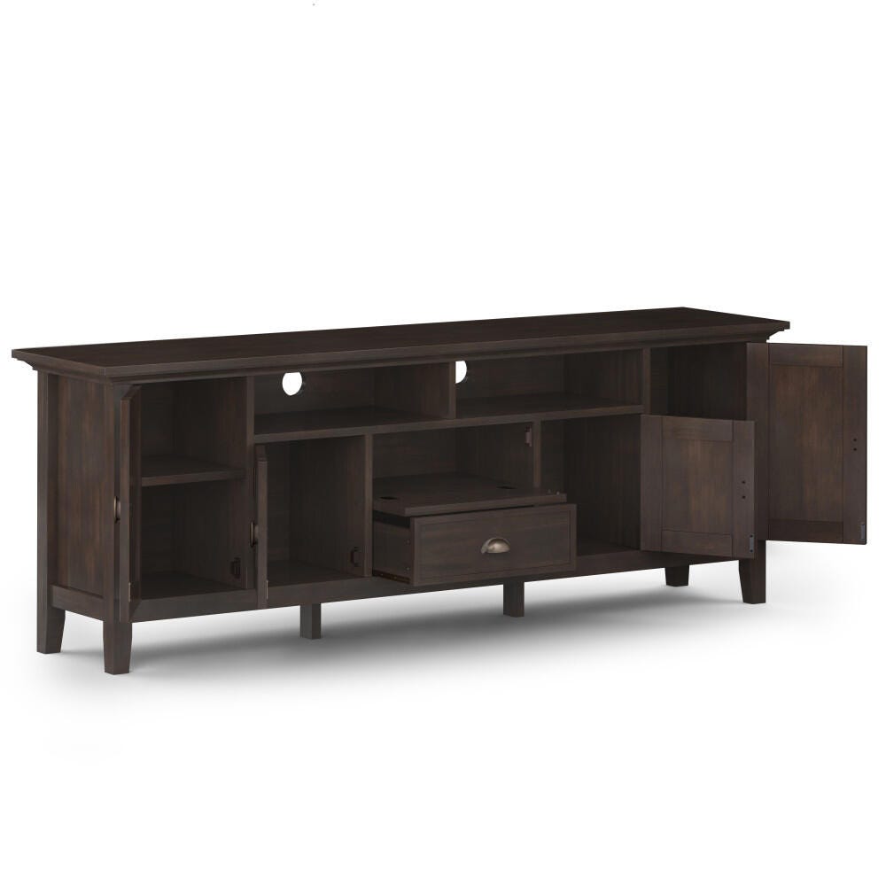 Redmond Solid Wood 72" Rustic TV Stand, Brown, large