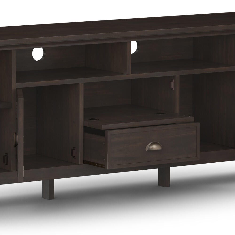 Redmond Solid Wood 72" Rustic TV Stand, Brown, large