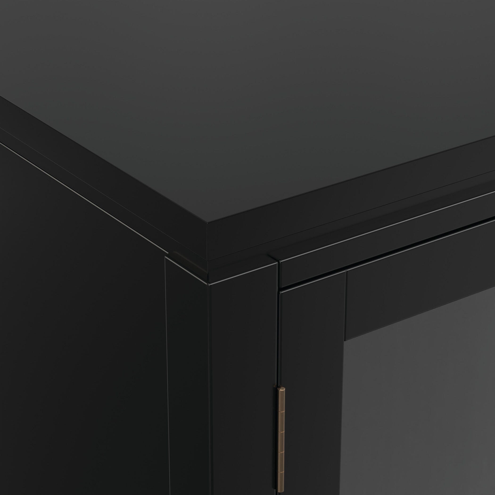 Cosmopolitan Solid Wood 72" Contemporary TV Stand, Black, large