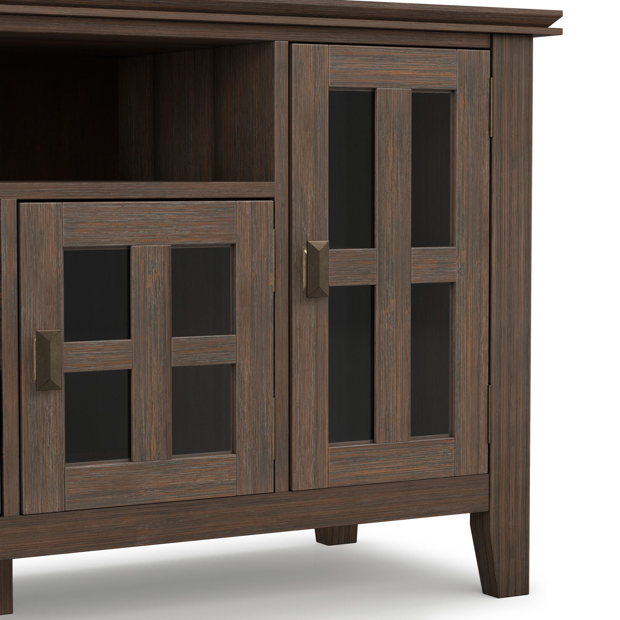 Artisan Solid Wood 72" Contemporary TV Stand, Brown, large