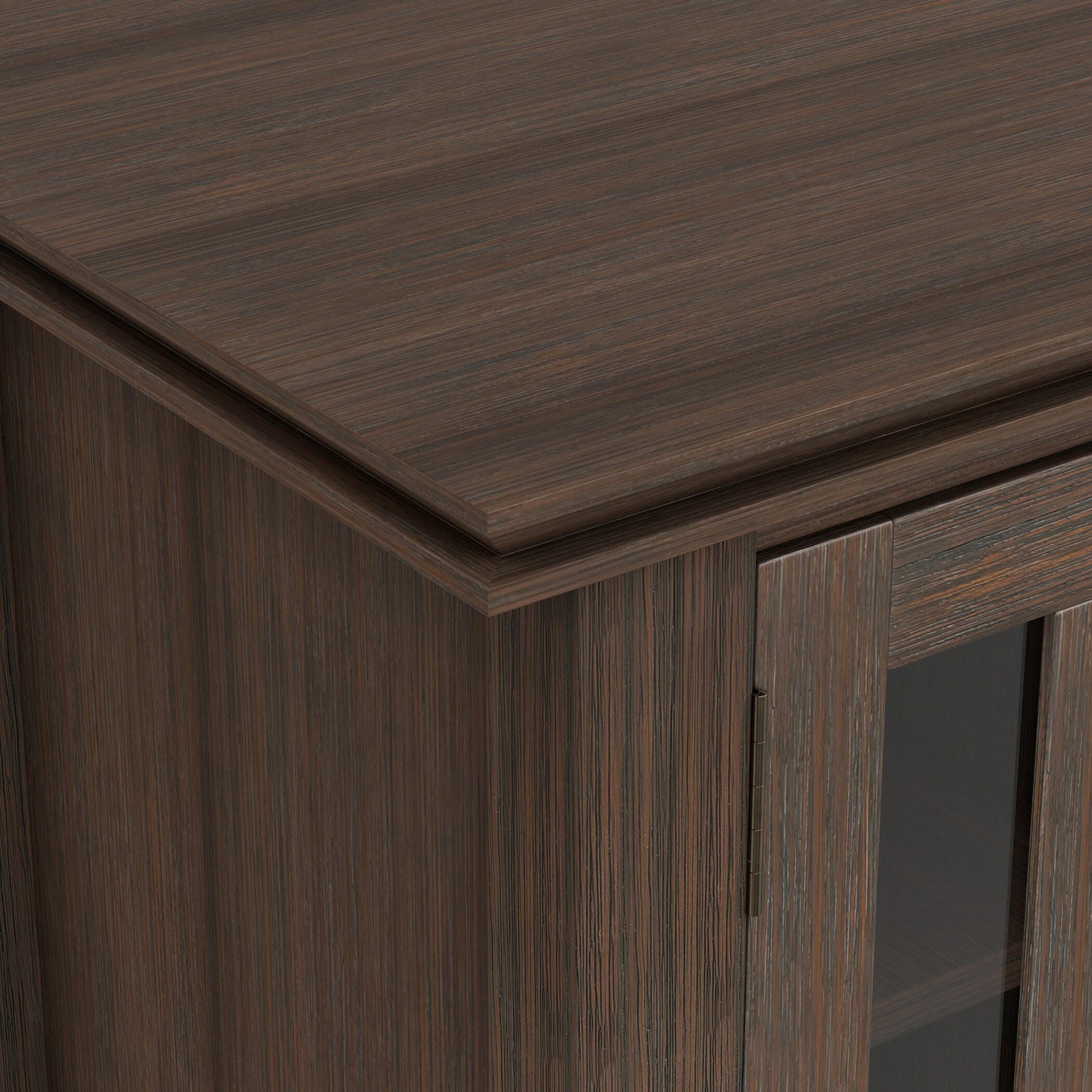 Artisan Solid Wood 72" Contemporary TV Stand, Brown, large
