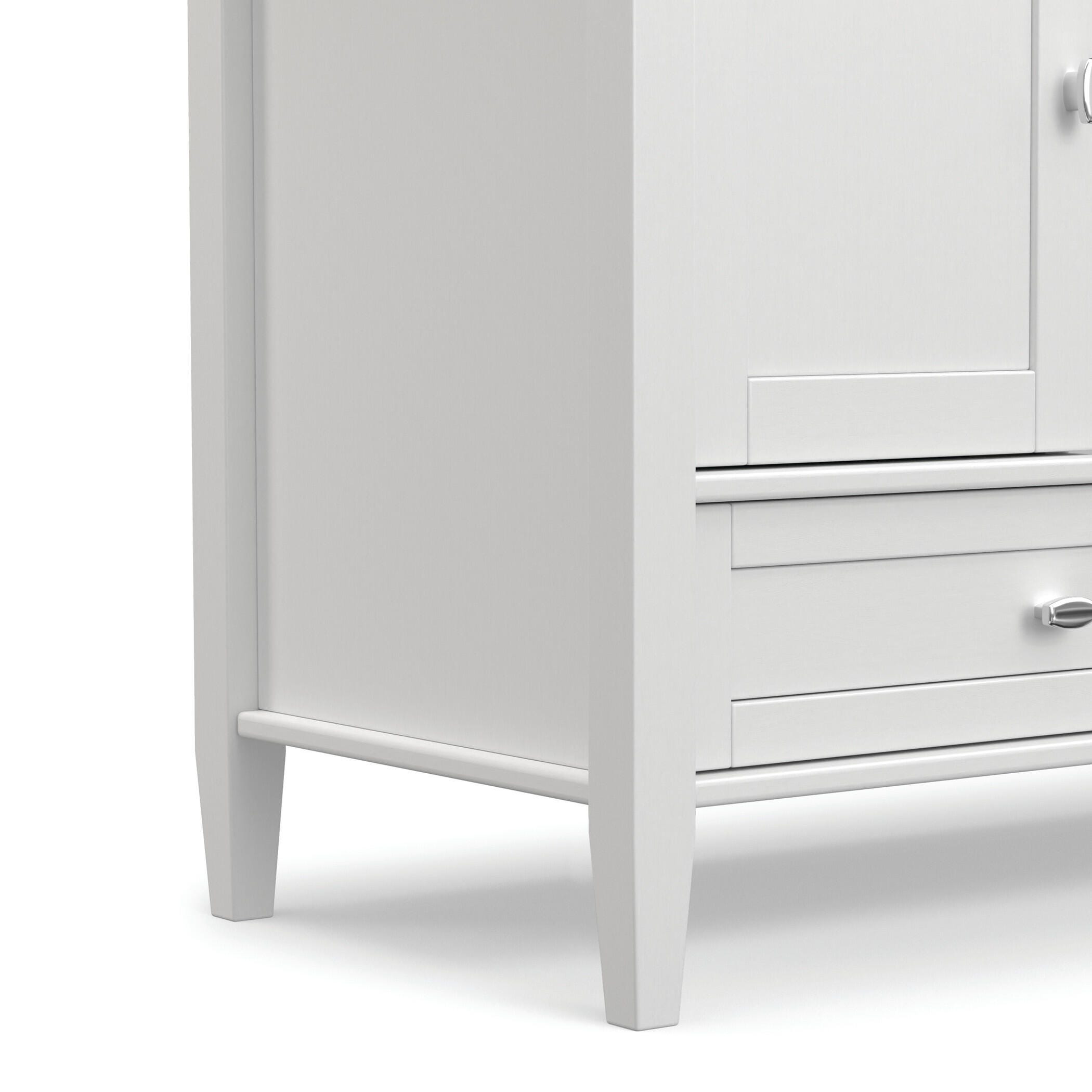 Solid Wood 47" Rustic TV Stand, White, large