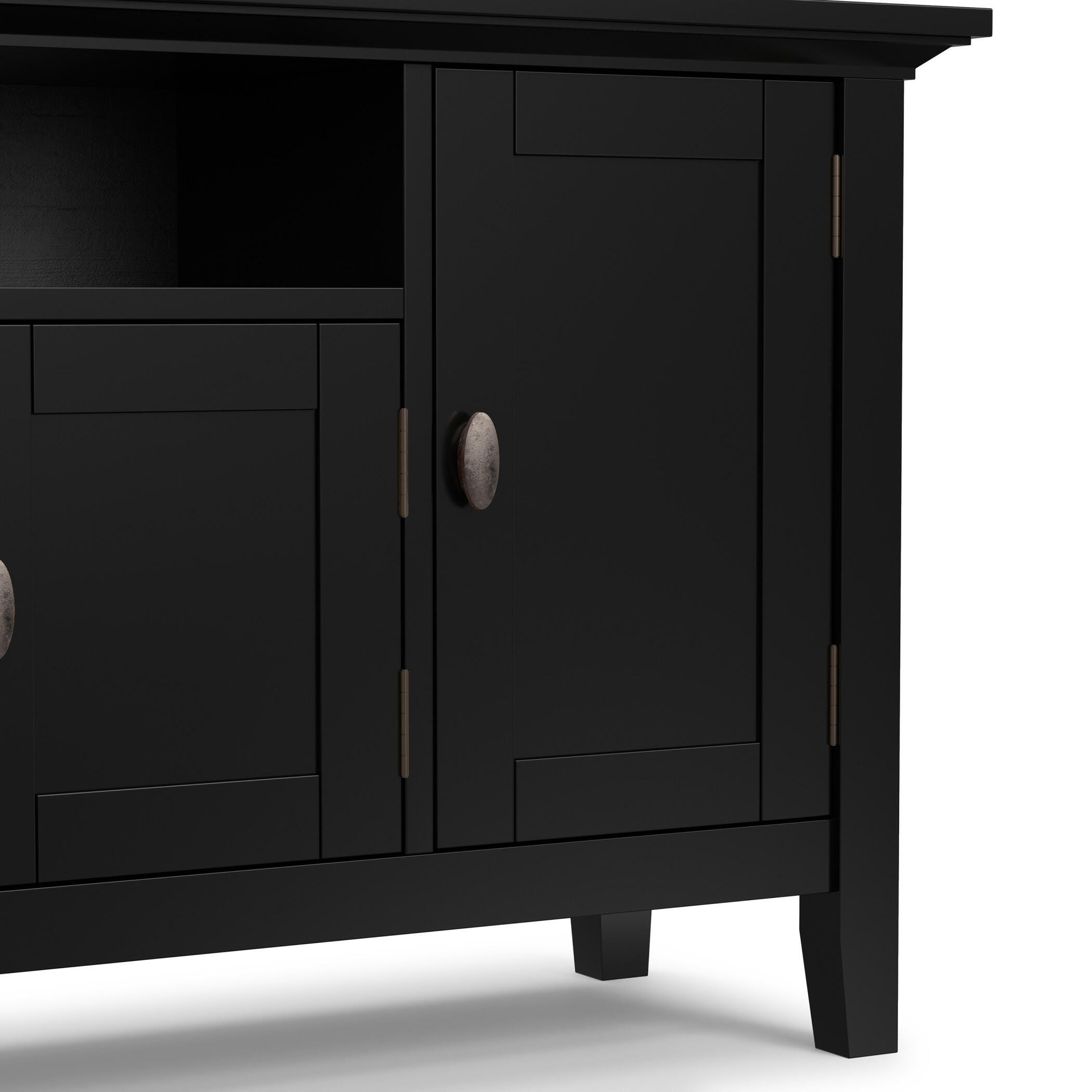 Redmond Solid Wood 72" Rustic TV Stand, Black, large