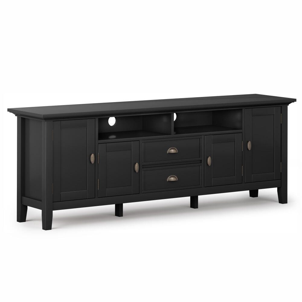 Redmond Solid Wood 72" Rustic TV Stand, Black, large