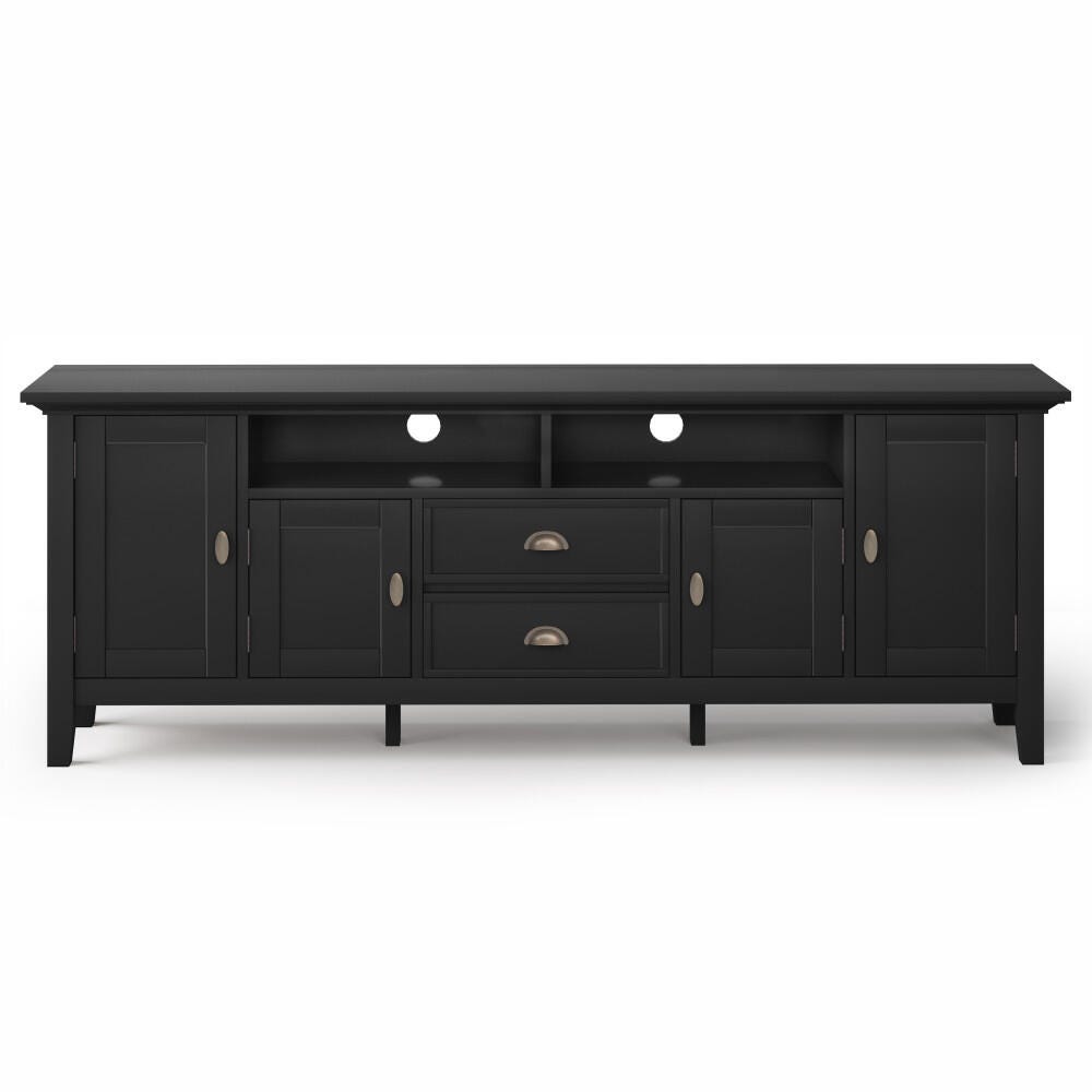 Redmond Solid Wood 72" Rustic TV Stand, Black, large