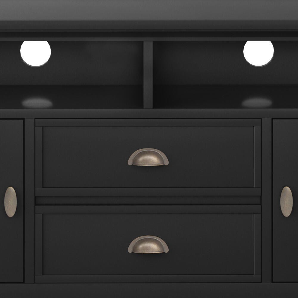 Redmond Solid Wood 72" Rustic TV Stand, Black, large
