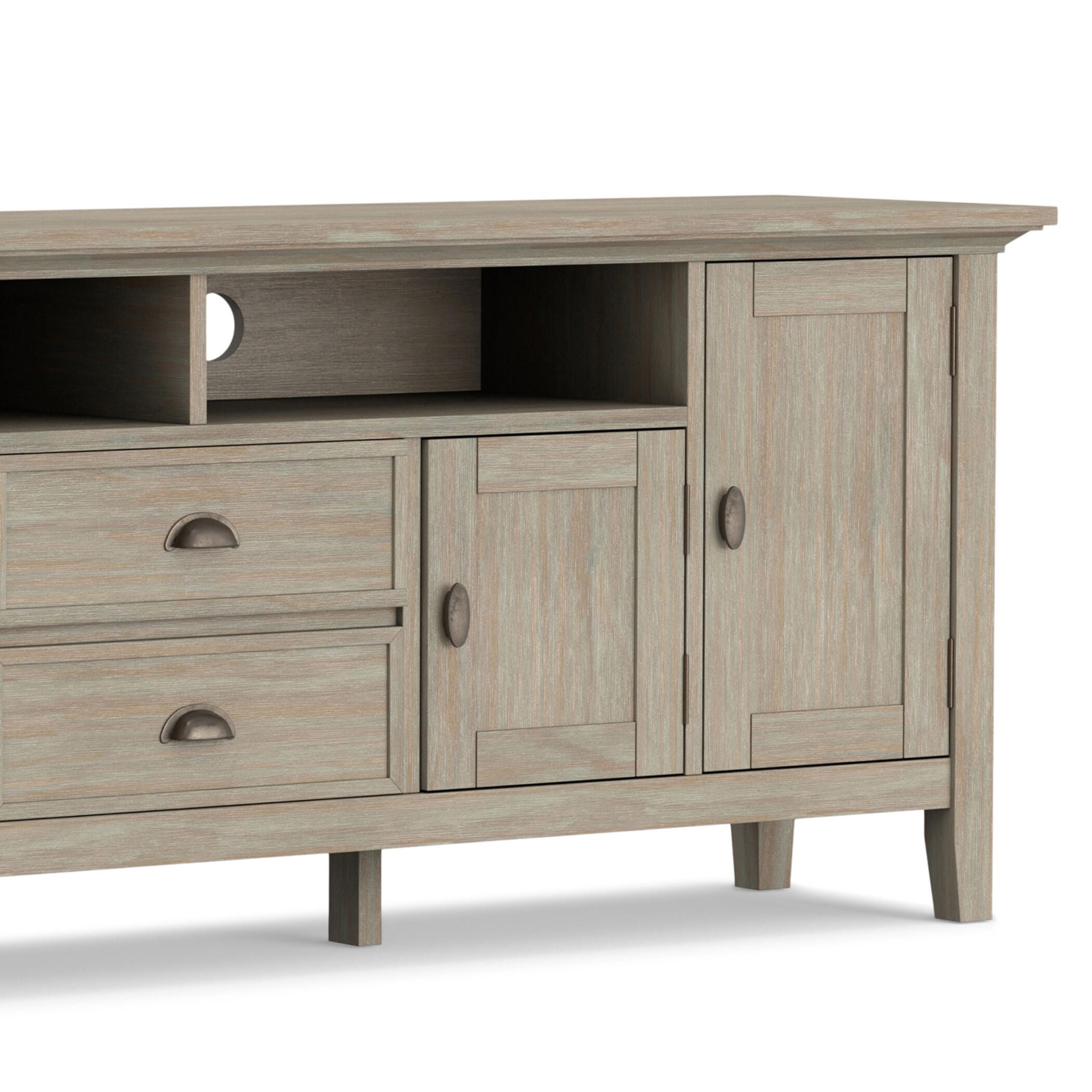 Redmond Solid Wood 72" Rustic TV Stand, Gray, large