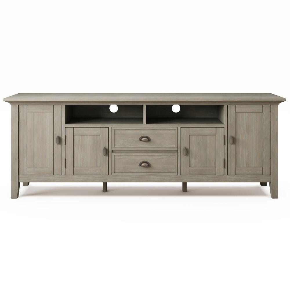 Redmond Solid Wood 72" Rustic TV Stand, Gray, large