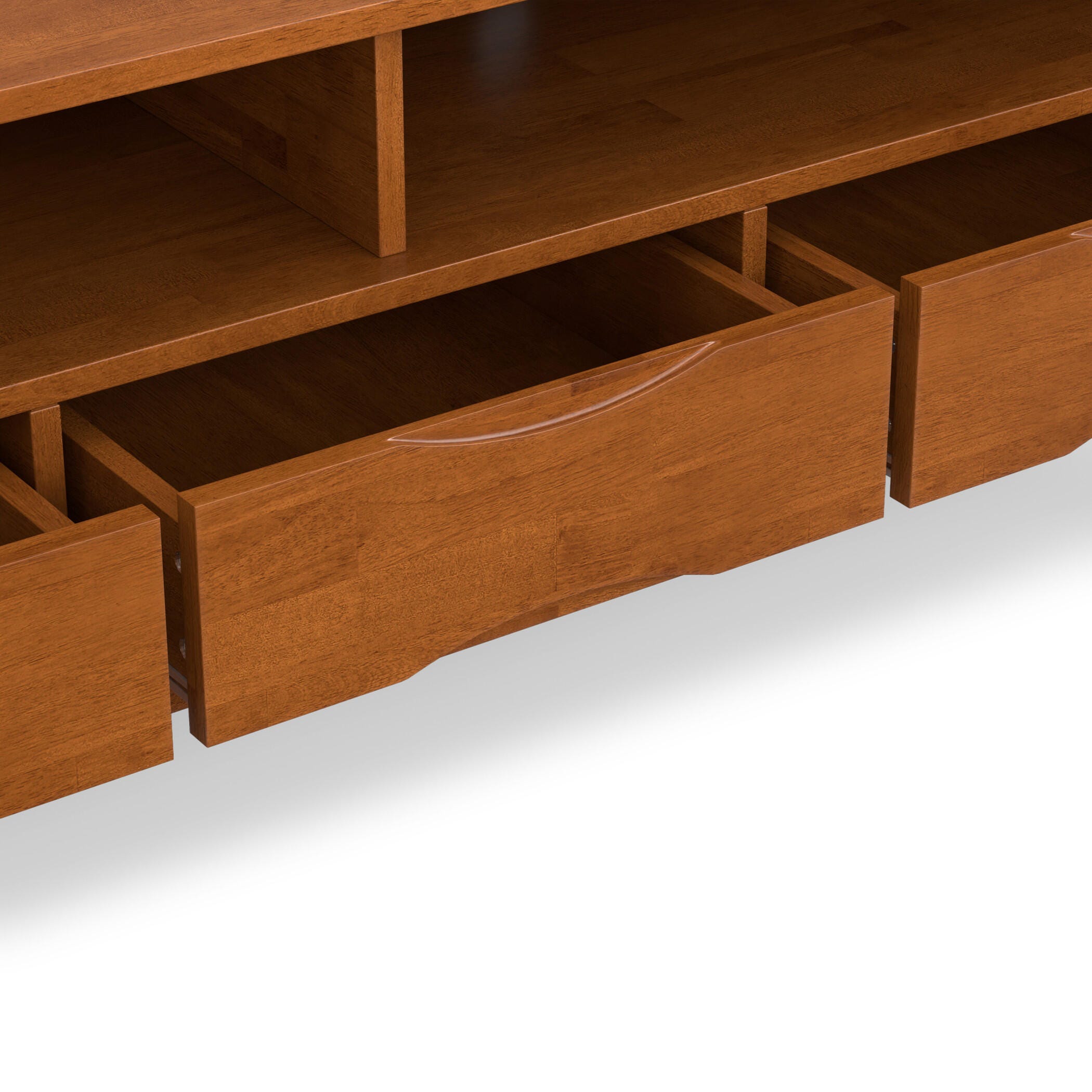Harper 60" Mid Century Modern TV Stand, Brown, large