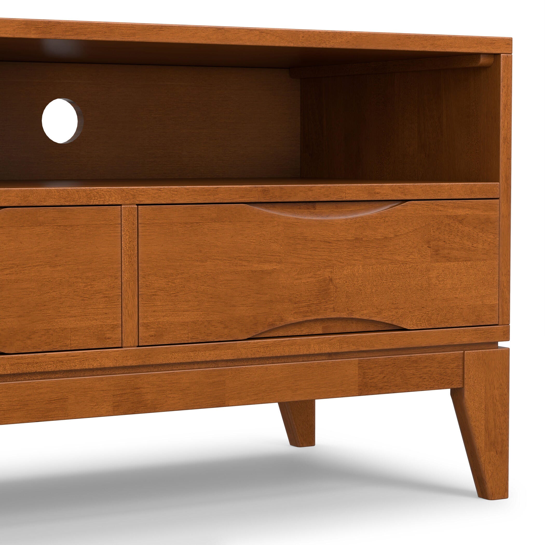Harper 60" Mid Century Modern TV Stand, Brown, large