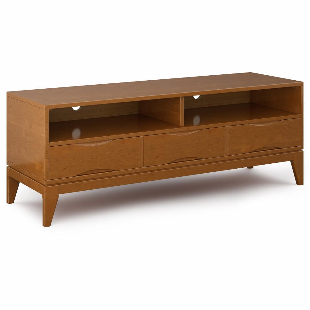 Harper 60" Mid Century Modern TV Stand, Brown, large