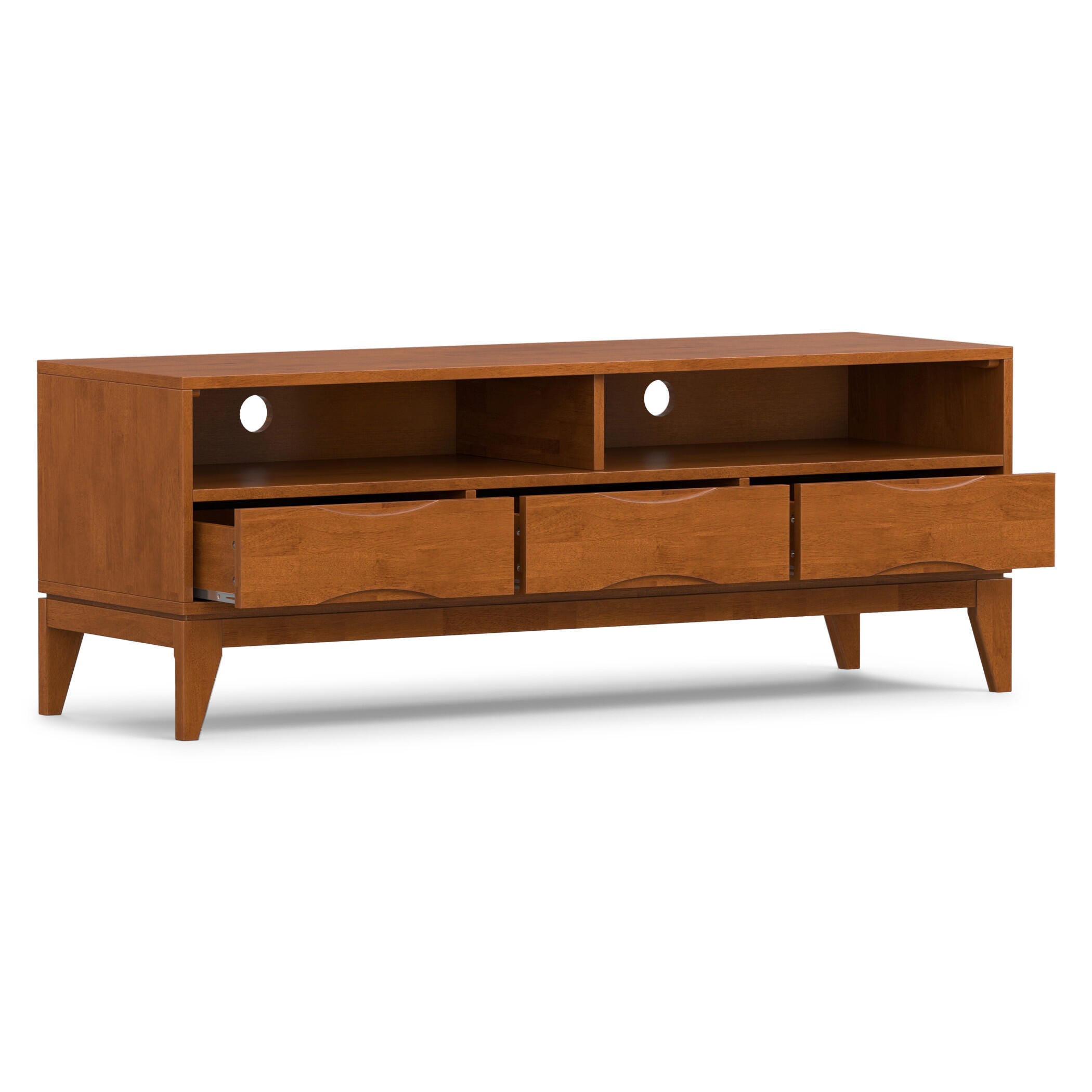 Harper 60" Mid Century Modern TV Stand, Brown, large