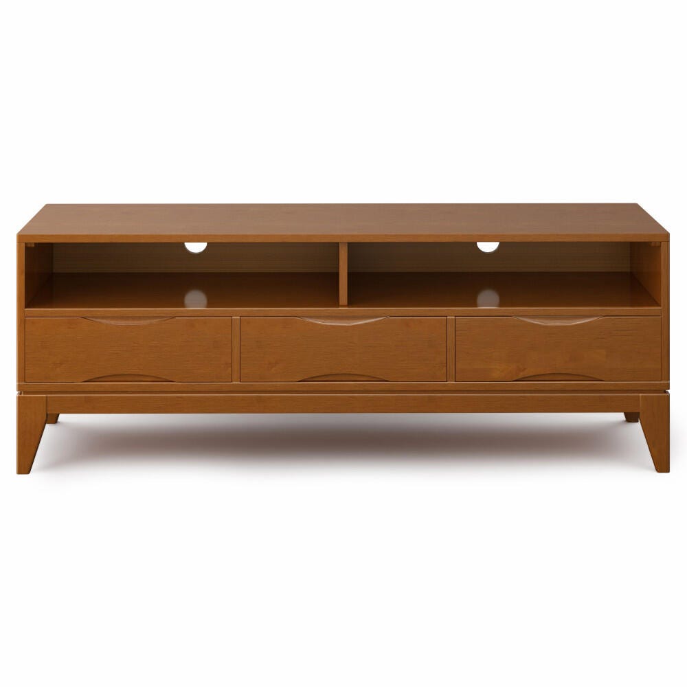 Harper 60" Mid Century Modern TV Stand, Brown, large