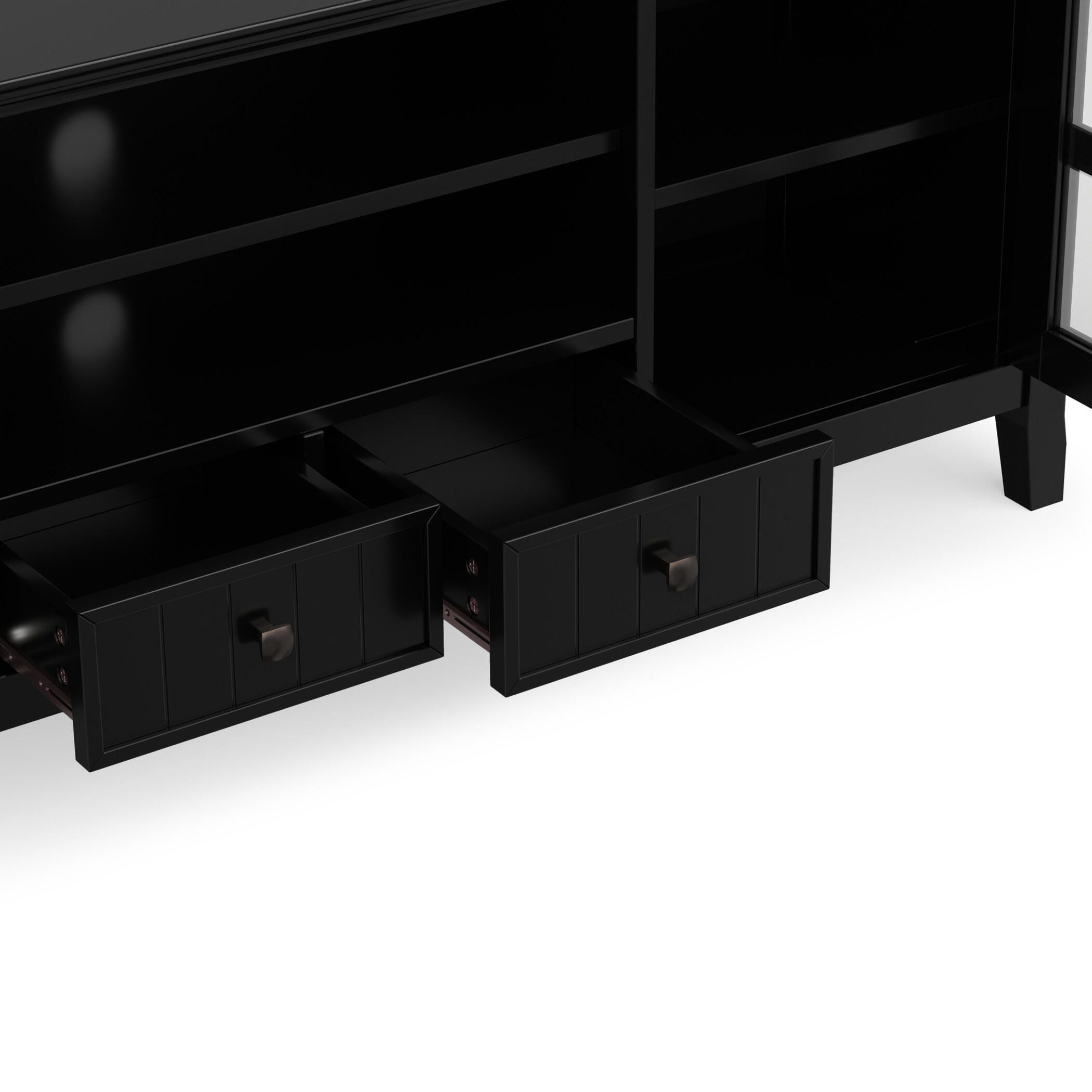 Acadian 60" Rustic TV Stand, Black, large