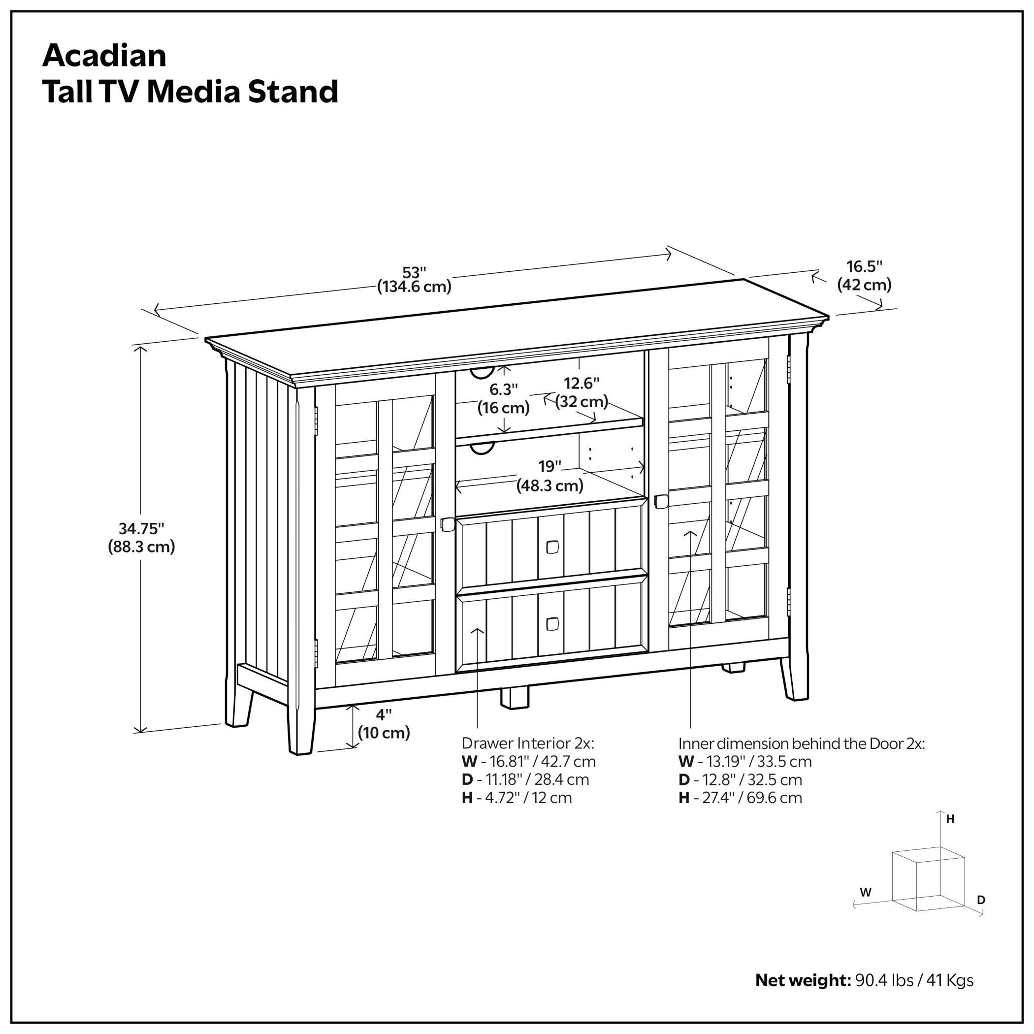 Acadian 53" Rustic TV Stand, , large