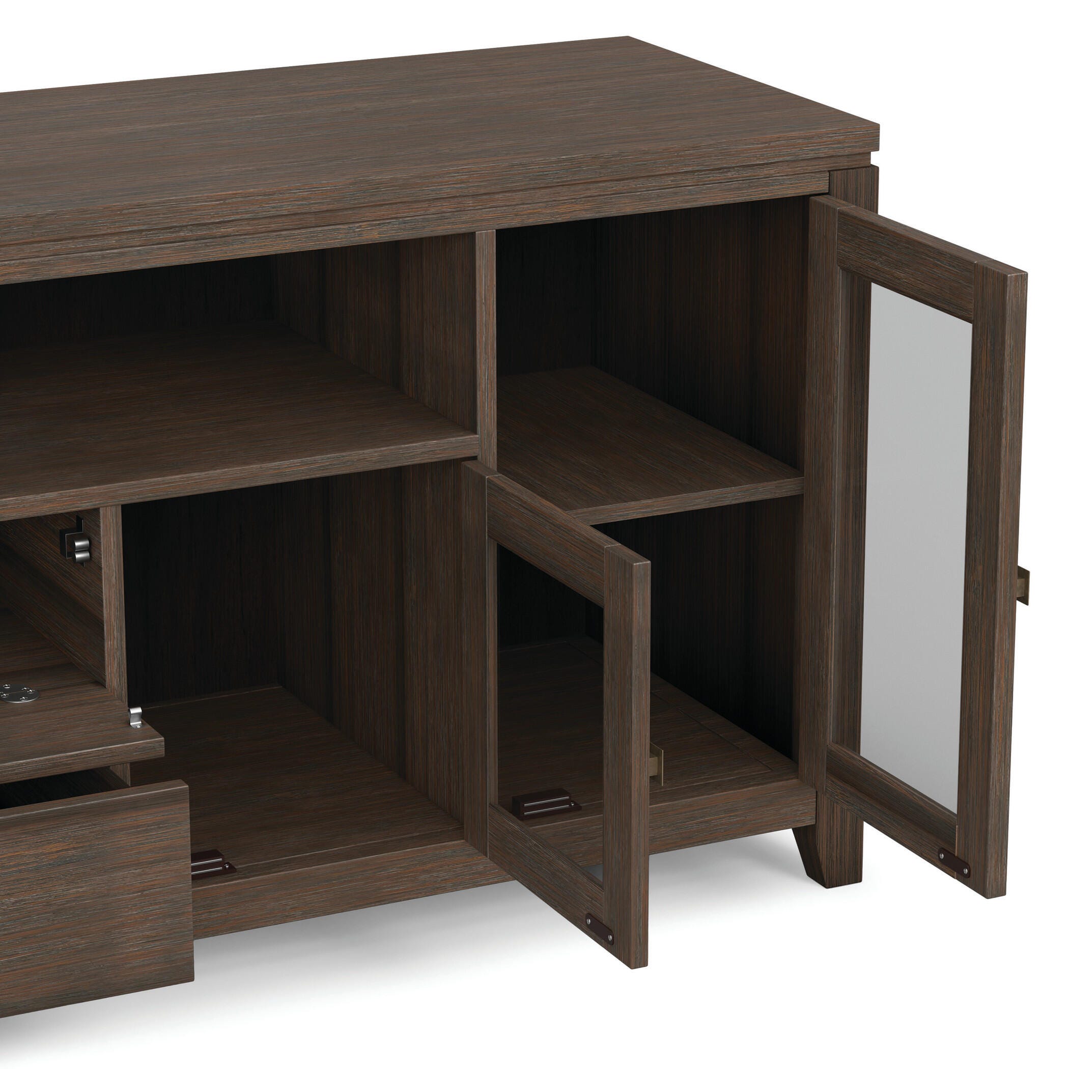 Cosmopolitan Solid Wood 72" Contemporary TV Stand, Brown, large