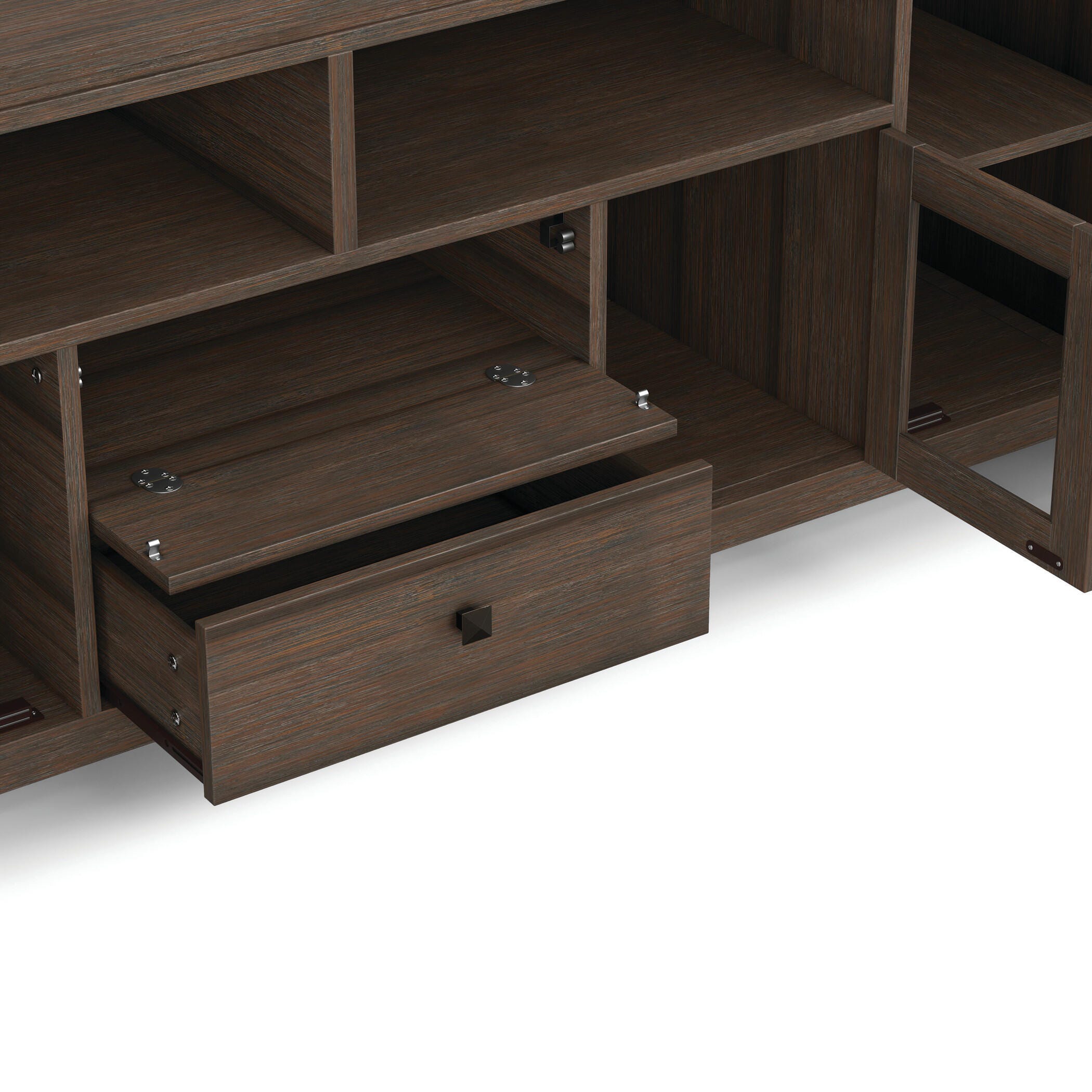 Cosmopolitan Solid Wood 72" Contemporary TV Stand, Brown, large