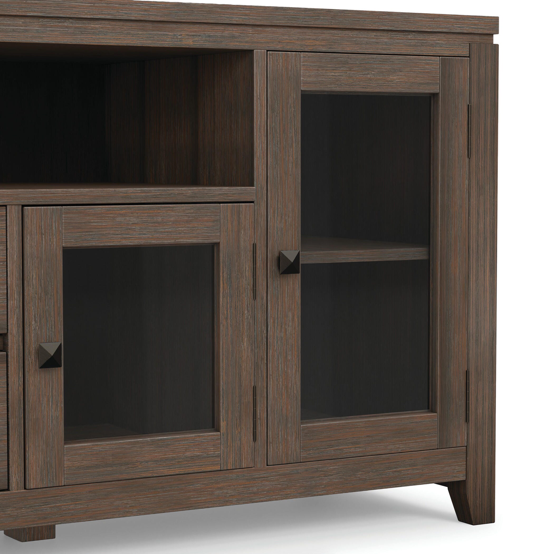 Cosmopolitan Solid Wood 72" Contemporary TV Stand, Brown, large