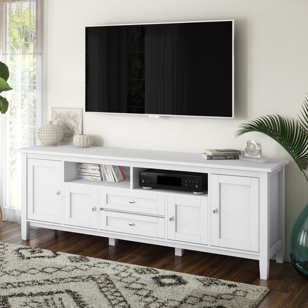 Rustic 72" TV Stand, White, rollover
