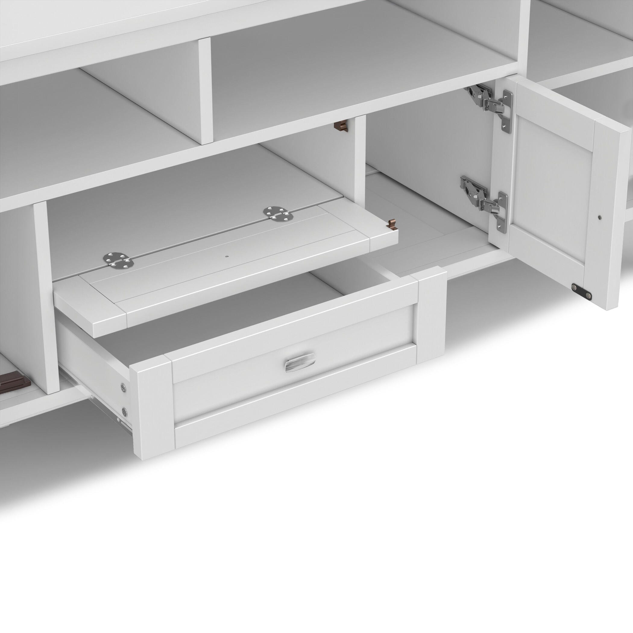 Rustic 72" TV Stand, White, large