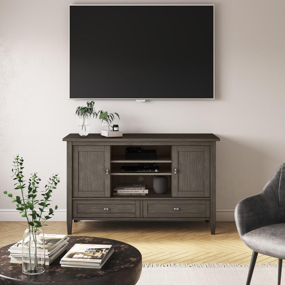 Rustic 47" TV Stand, Gray, large